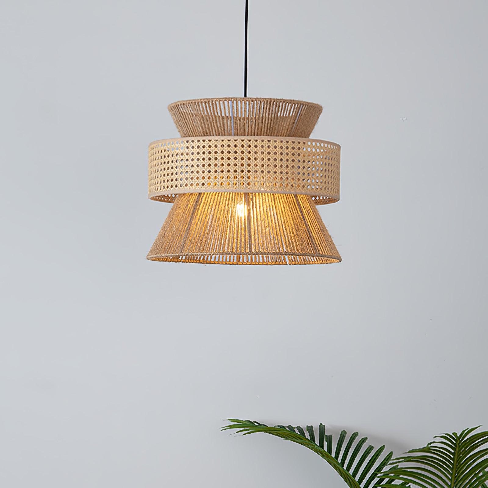 Ophelia Lustra Lampe Suspendue Rattan Tissé Élégante - Neutralighting