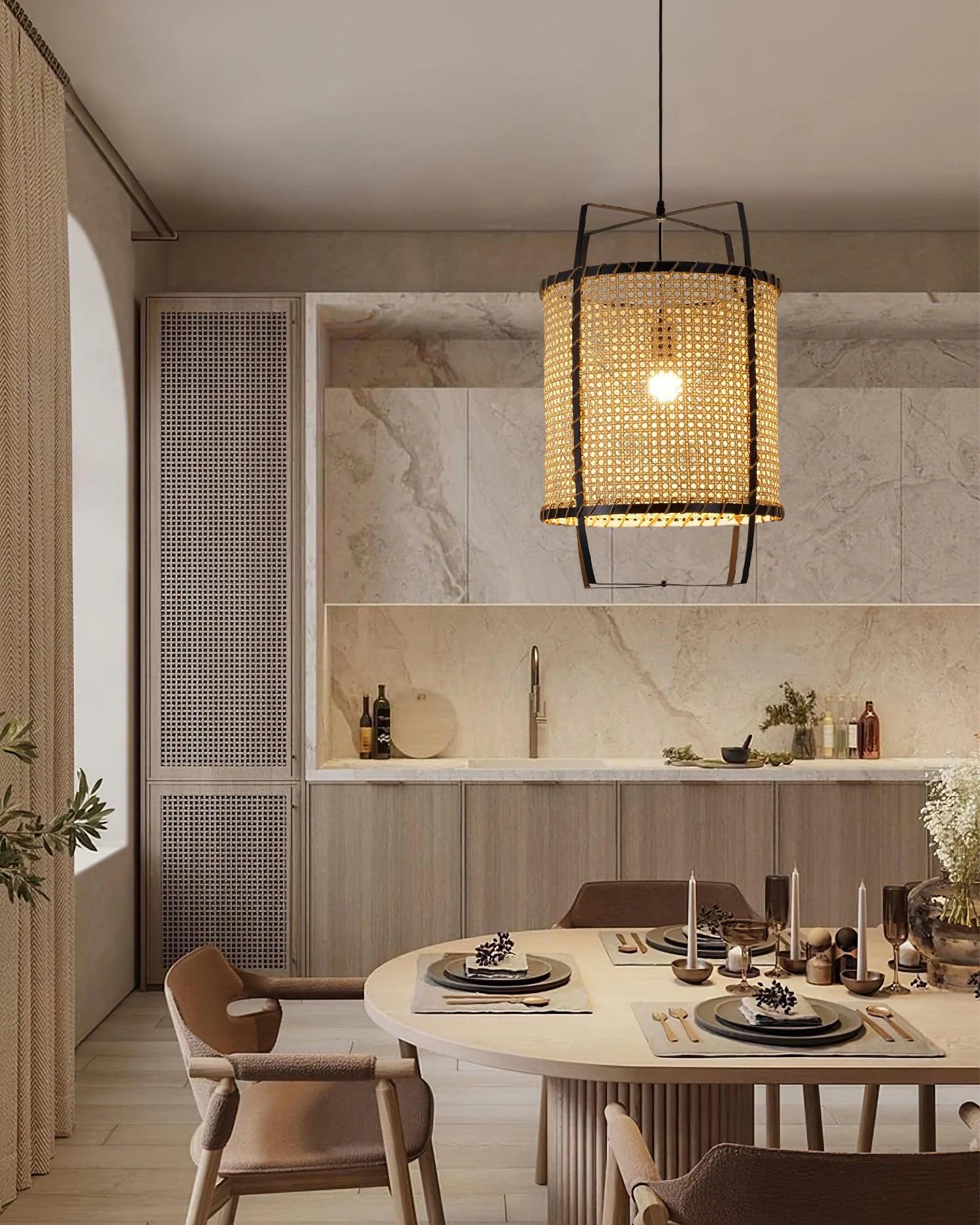 Meyda Lampe Suspendue en Rotin Tressé Organique - Neutralighting