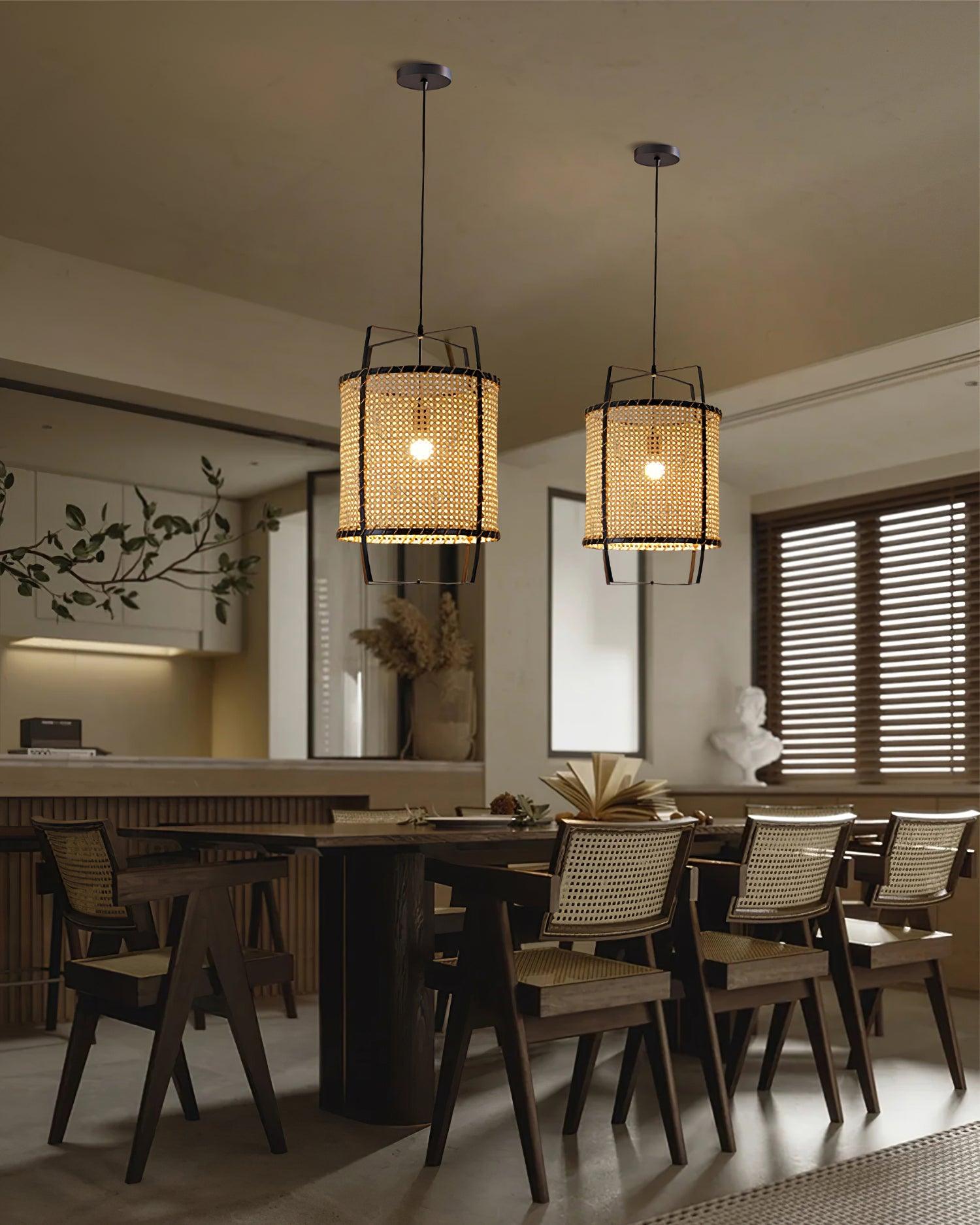 Meyda Lampe Suspendue en Rotin Tressé Organique - Neutralighting