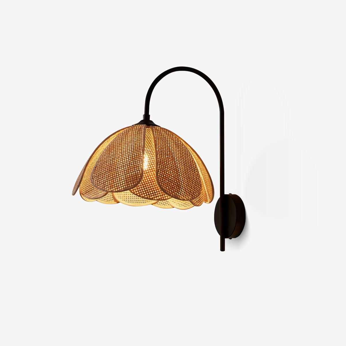 Edria Lustra Applique Murale Rattan Forme Pétale Élégante - Neutralighting