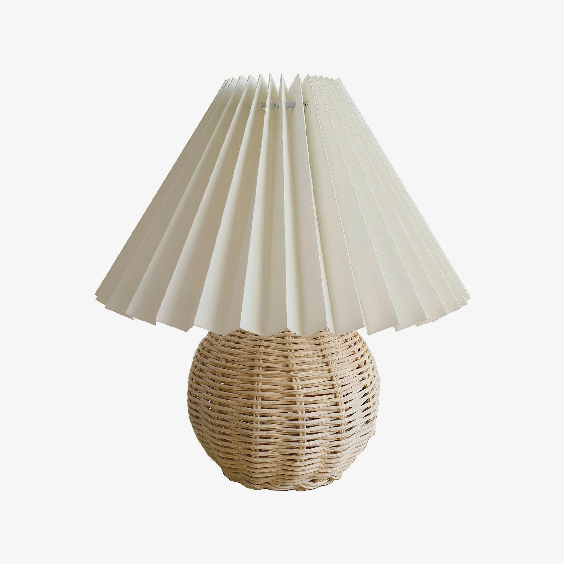 Zara Lampe de table en rotin plissé - Neutralighting