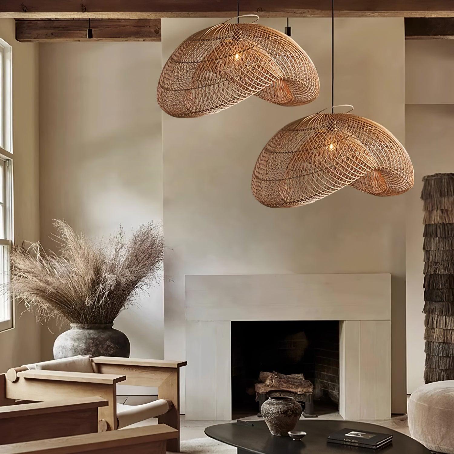 Juno Suspension style rustique en rotin