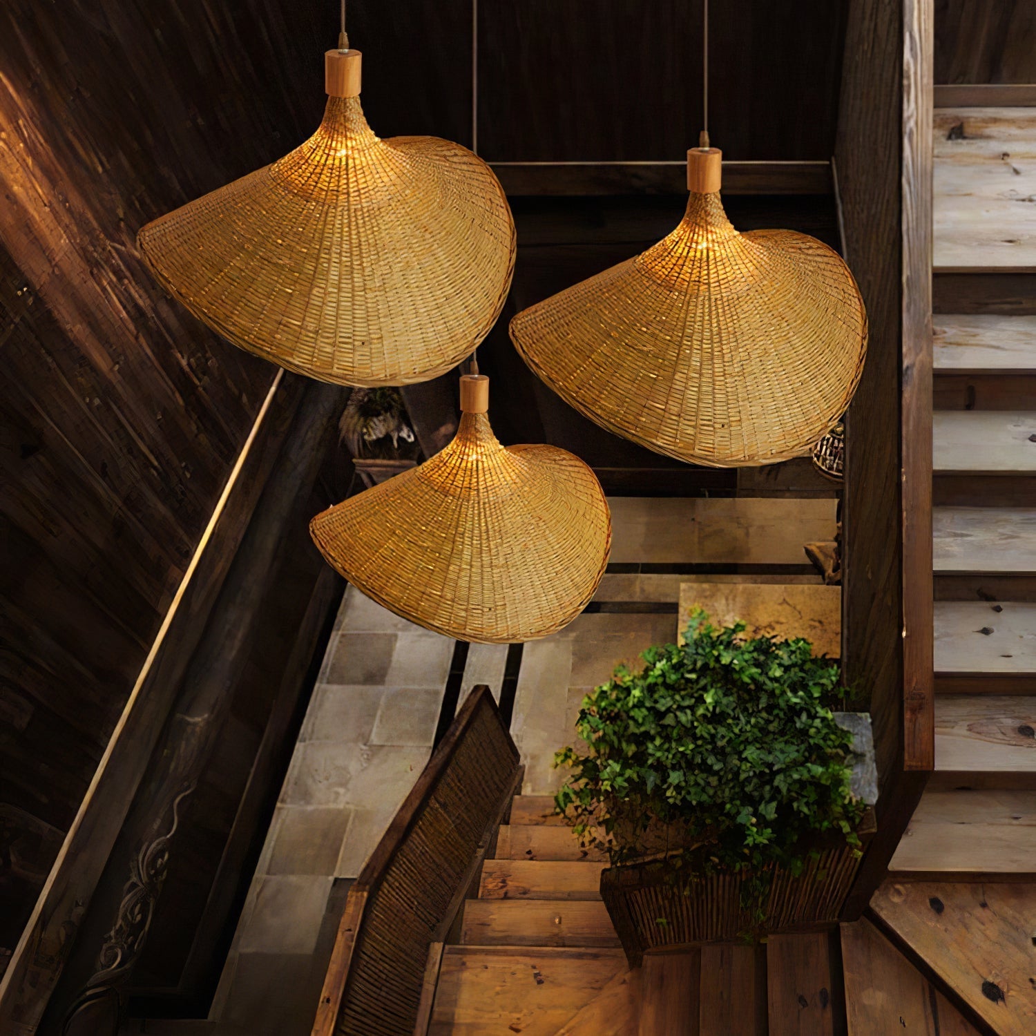 Rattan Weave Hat Pendant Light - Blowlighting