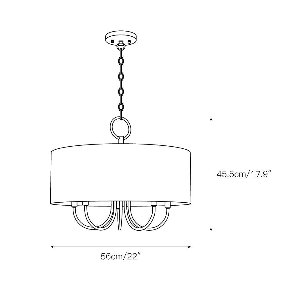 Ovyneth Classic Vintage Drum Fabric Chandelier - Lamp Copper