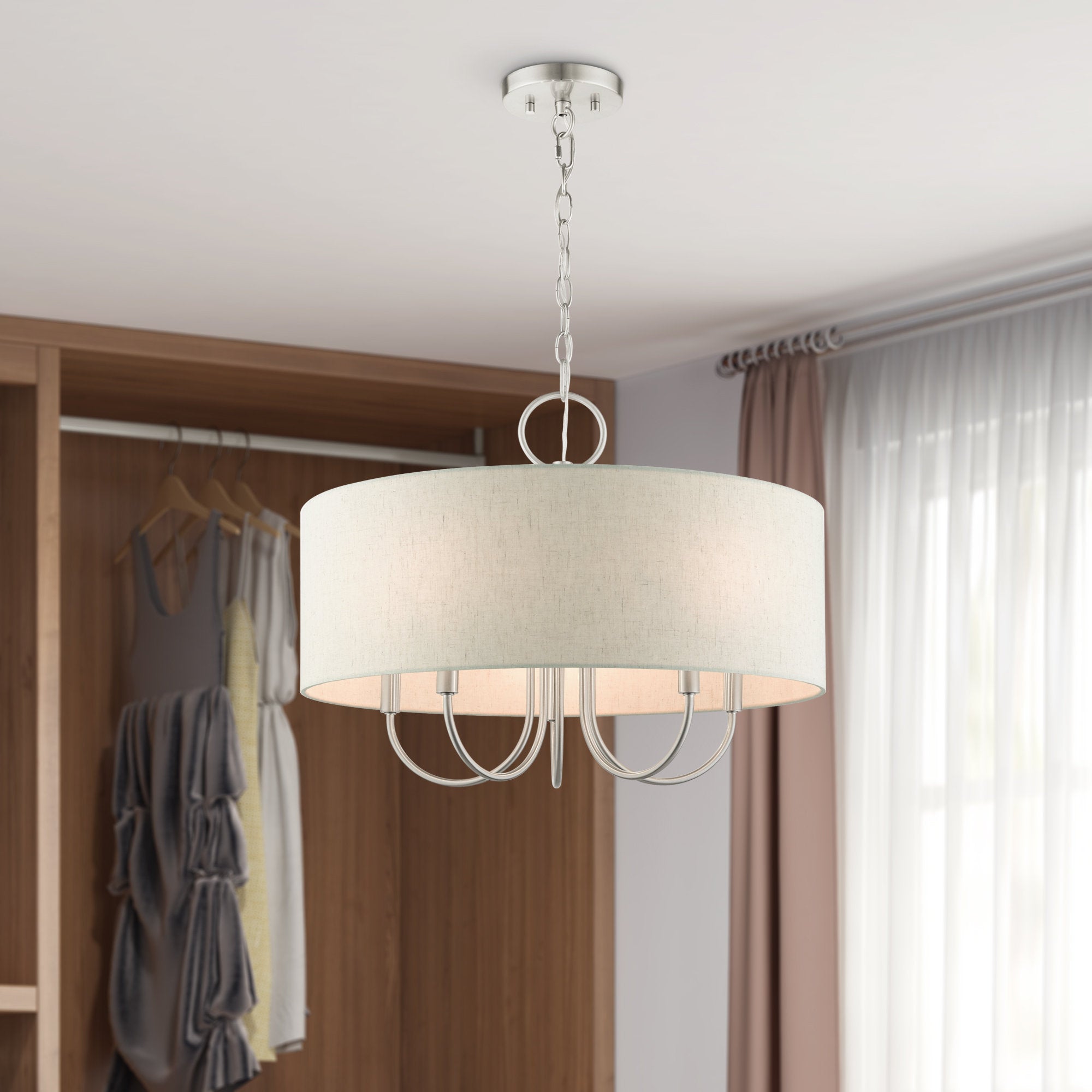 Ovyneth Classic Vintage Drum Fabric Chandelier - Lamp Copper