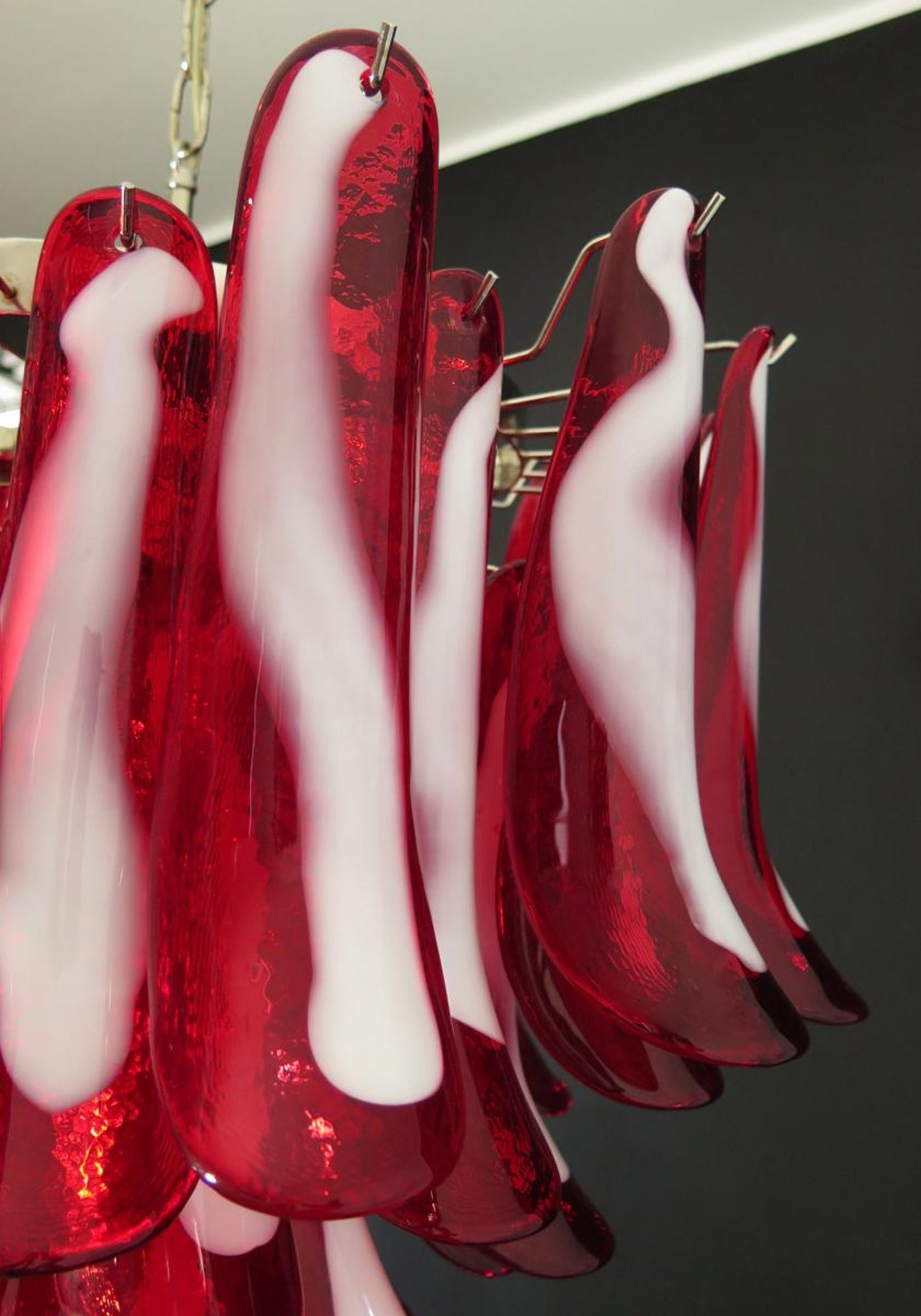 Aurora Chandelier Red Murano Petals - Letslighting