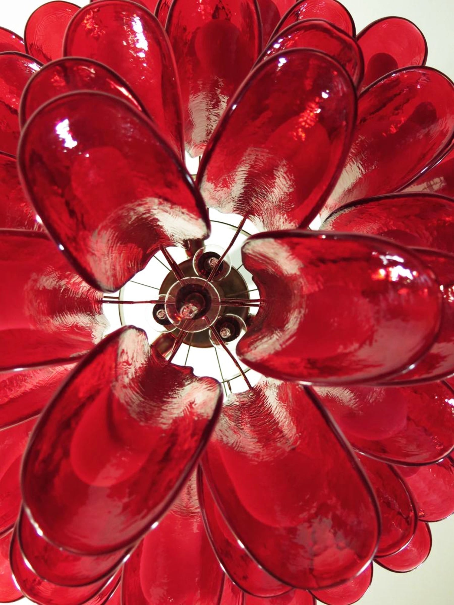 Aurora Chandelier Red Murano Petals - Letslighting