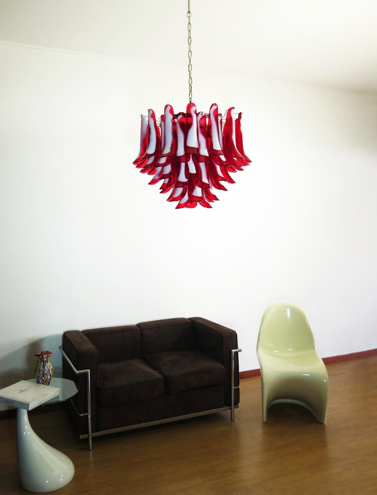 Aurora Chandelier Red Murano Petals - Letslighting