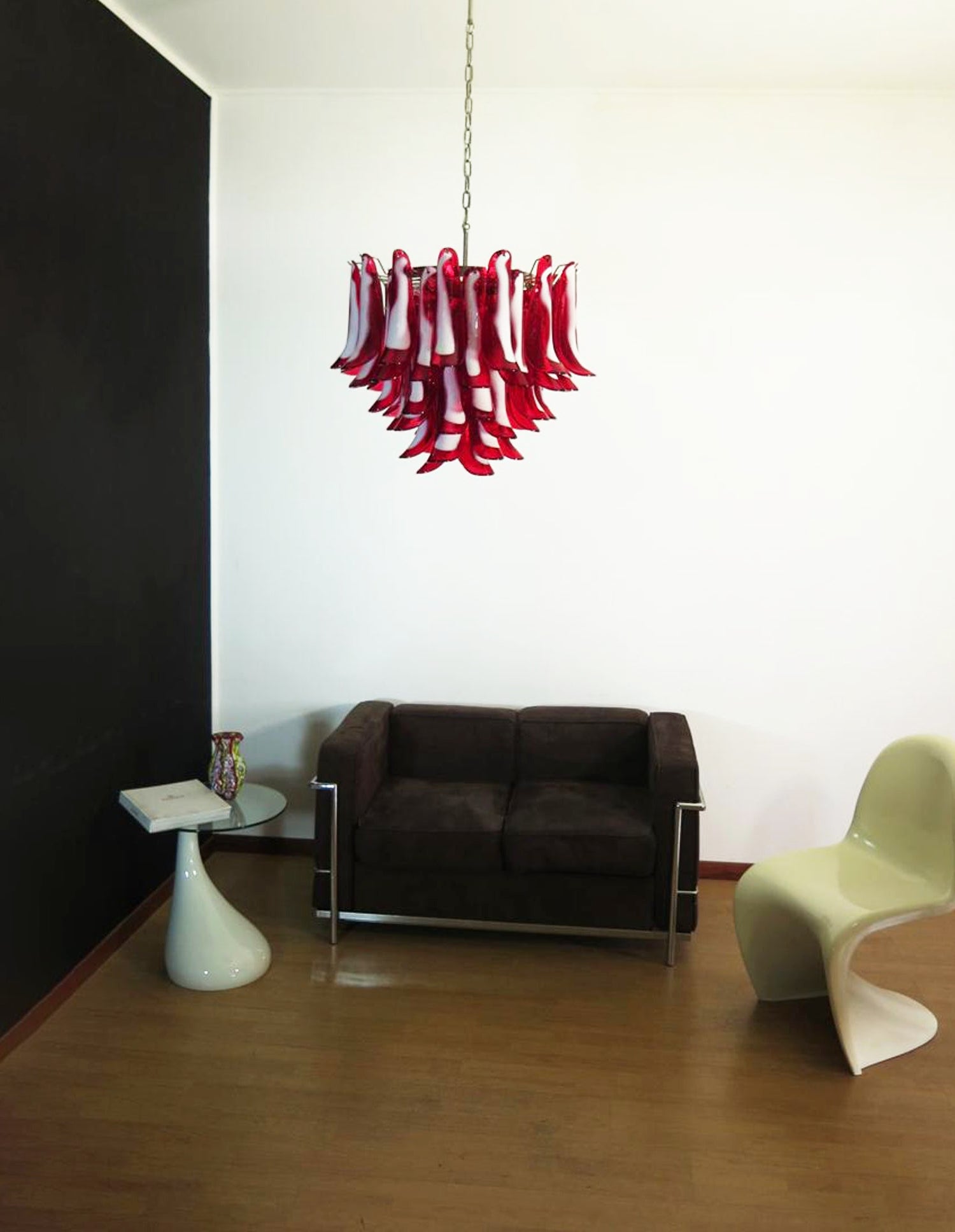 Aurora Chandelier Red Murano Petals - Letslighting