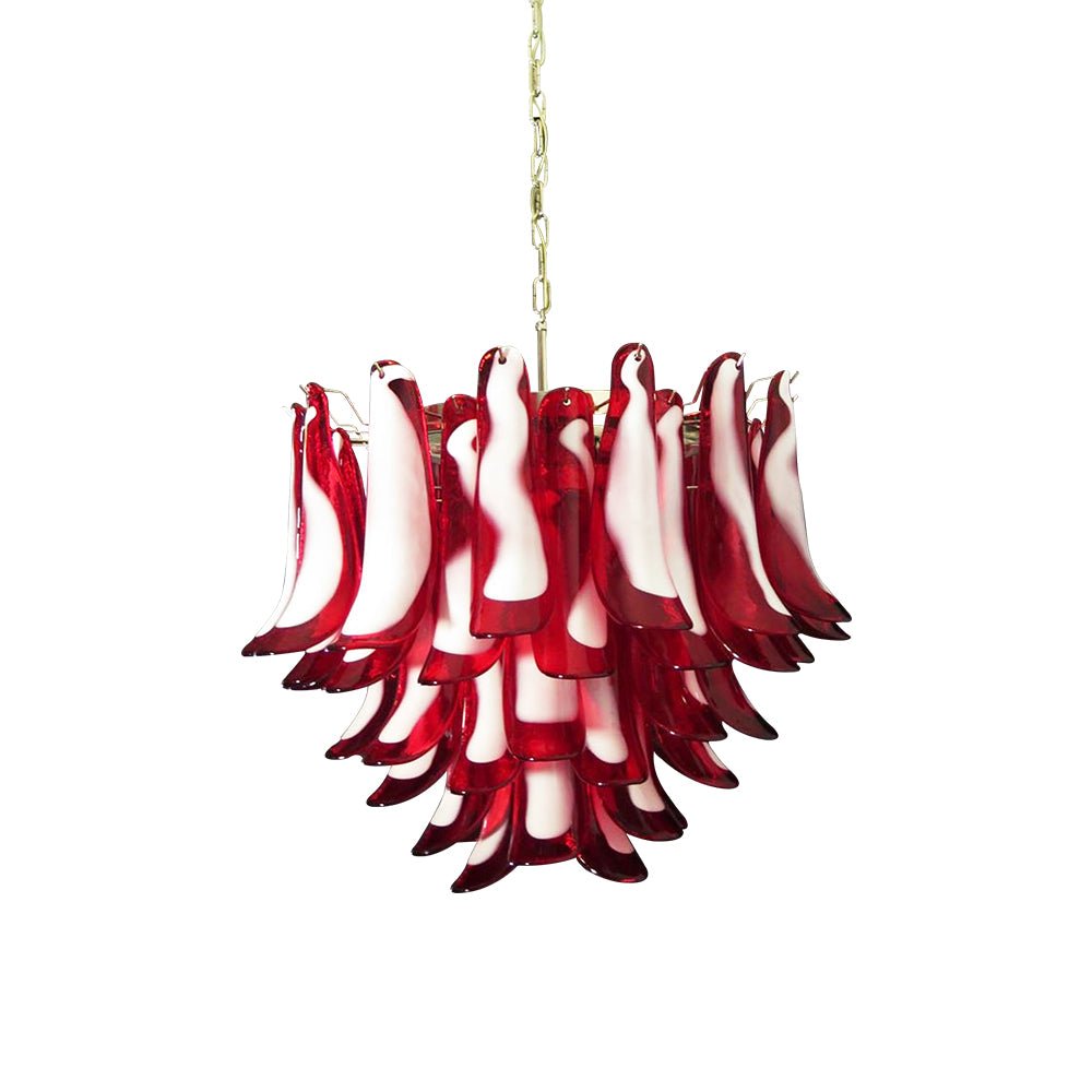 Aurora Chandelier Red Murano Petals - Letslighting