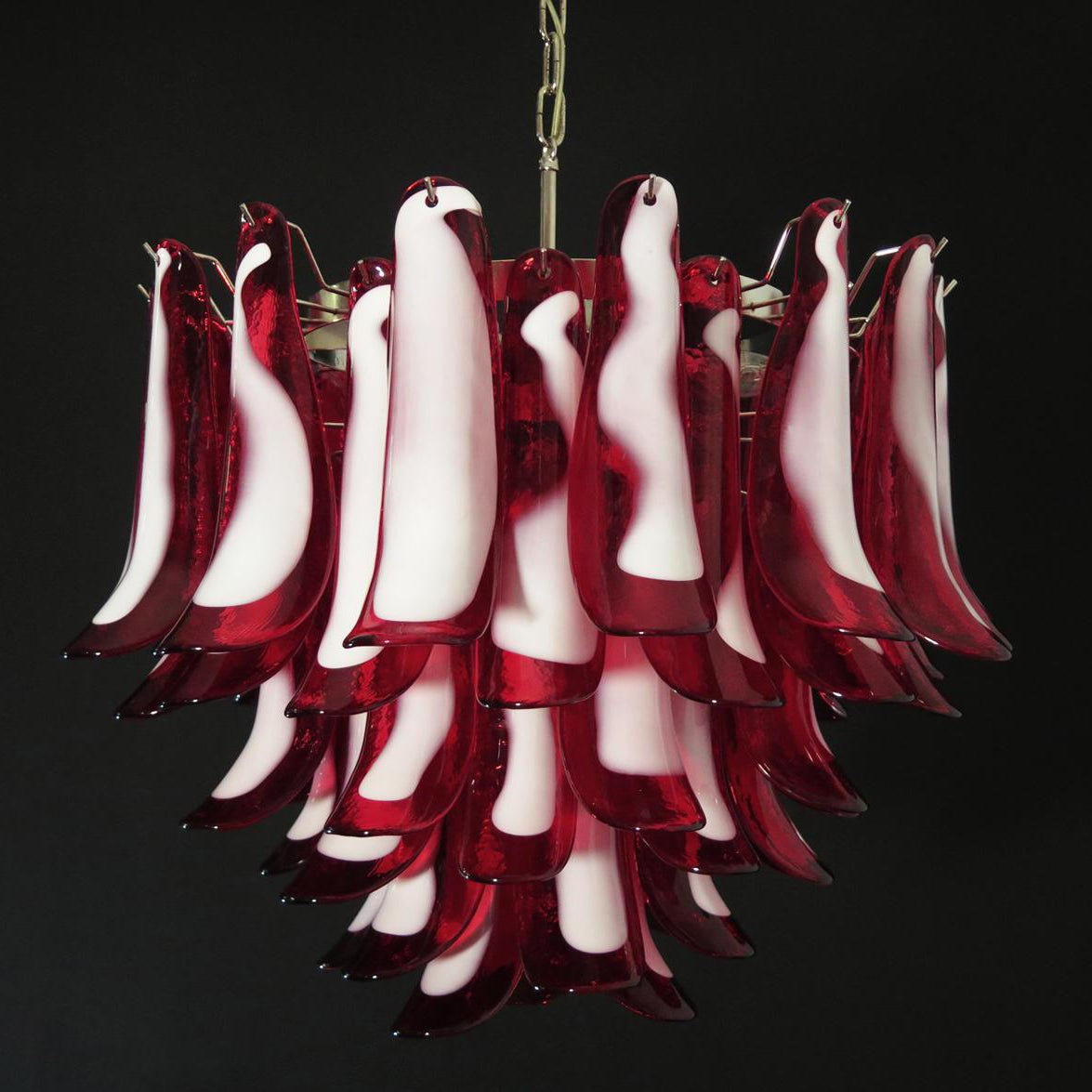 Aurora Chandelier Red Murano Petals - Letslighting