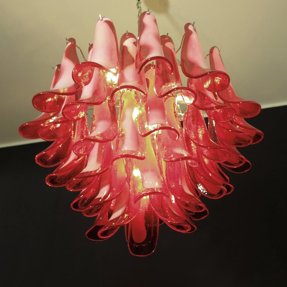 Aurora Chandelier Red Murano Petals - Letslighting