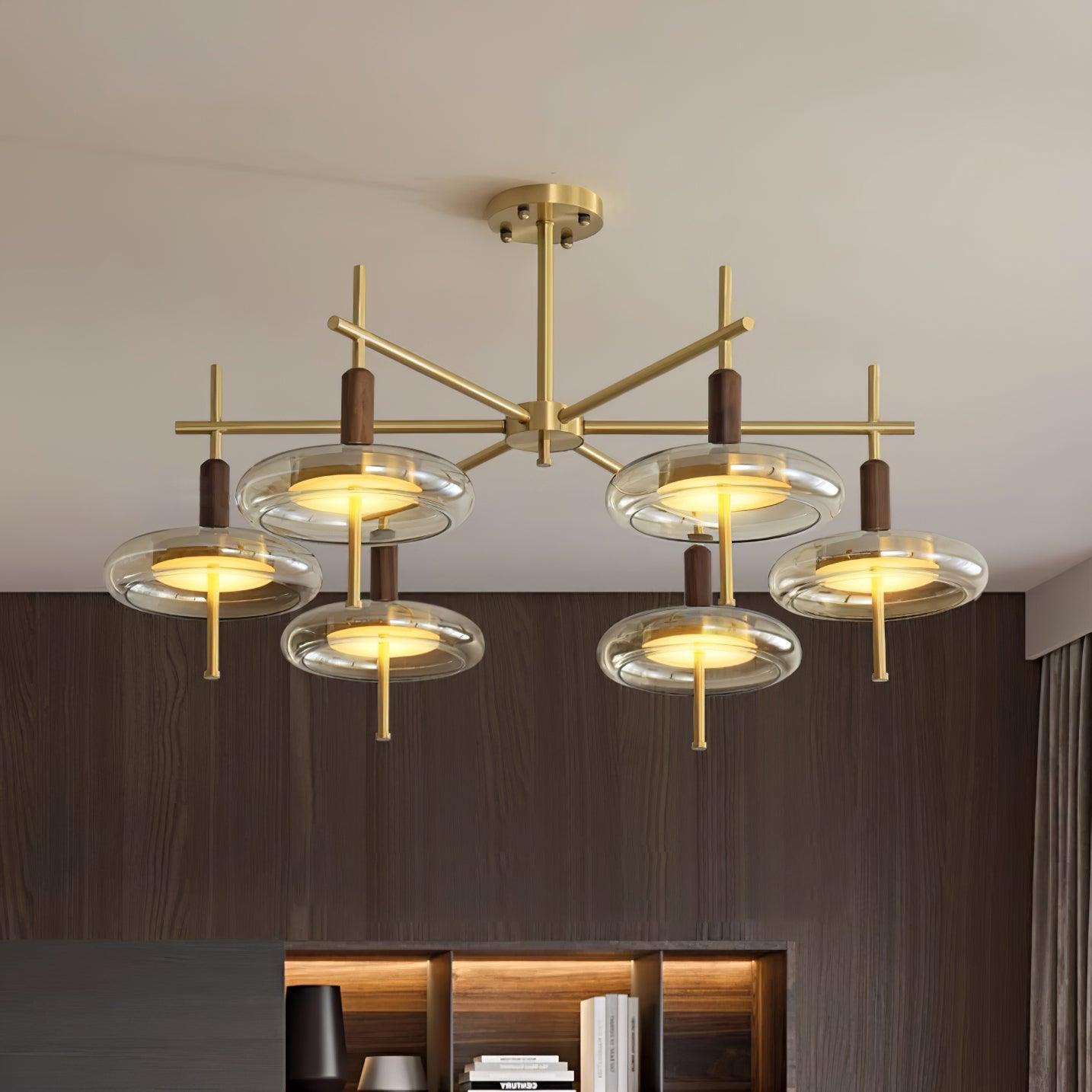 Redondo Lustra Lustre Laiton Verre LED Moderne - Neutralighting
