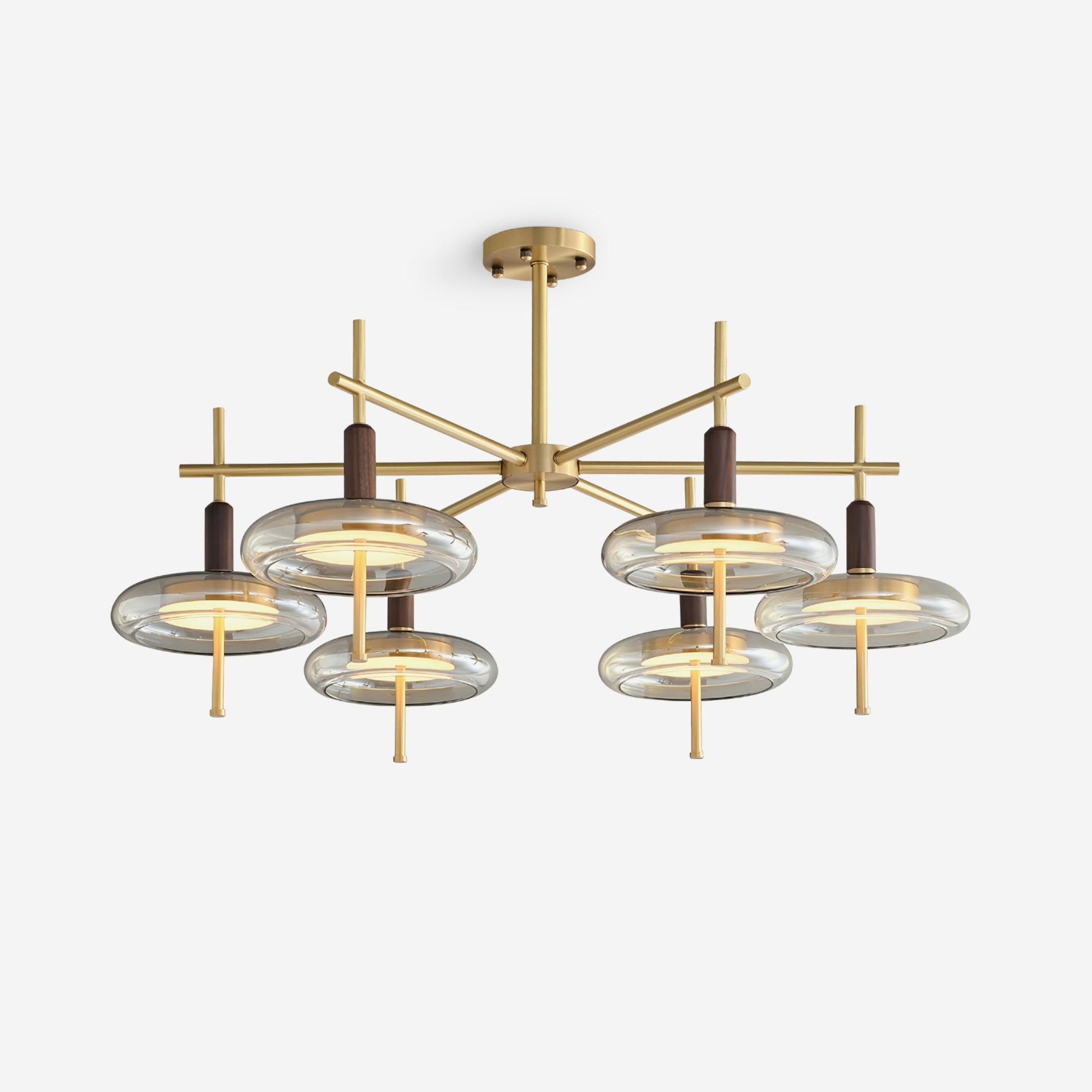 Redondo Lustra Lustre Laiton Verre LED Moderne - Neutralighting