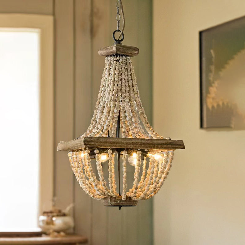 Aursorir Postmodern Luxury Wooden Metal Chandelier - Lamp Copper