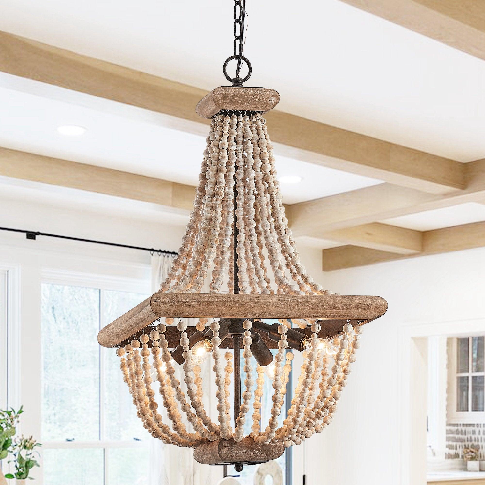 Aursorir Postmodern Luxury Wooden Metal Chandelier - Lamp Copper