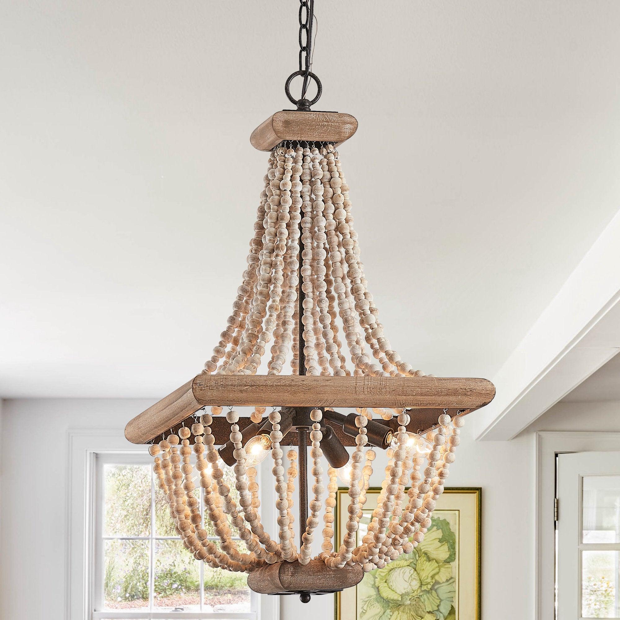 Aursorir Postmodern Luxury Wooden Metal Chandelier - Lamp Copper
