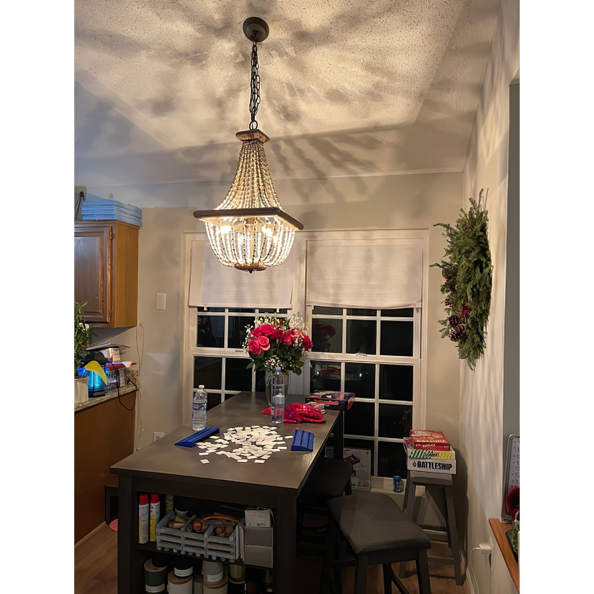 Aursorir Postmodern Luxury Wooden Metal Chandelier - Lamp Copper