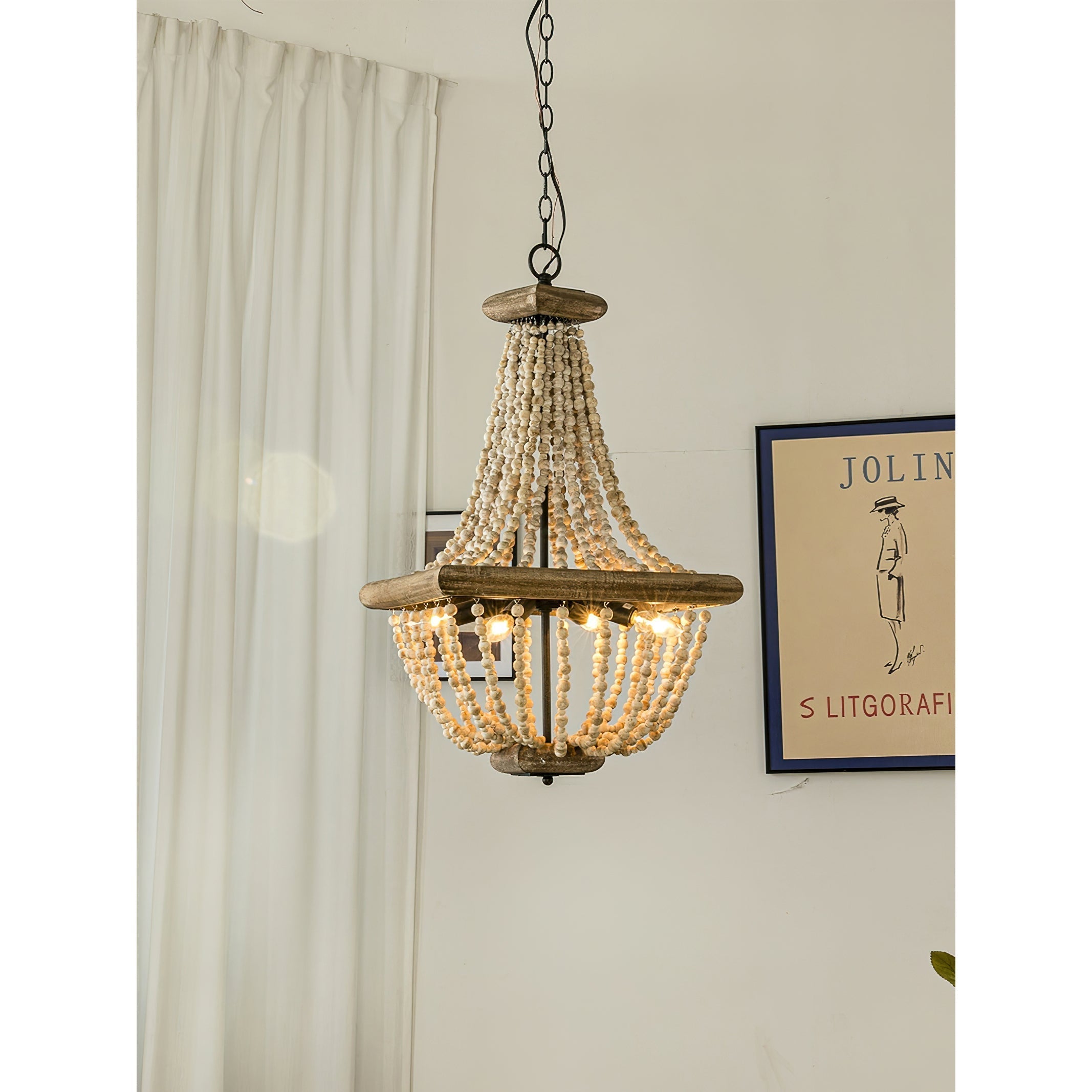 Aursorir Postmodern Luxury Wooden Metal Chandelier - Lamp Copper