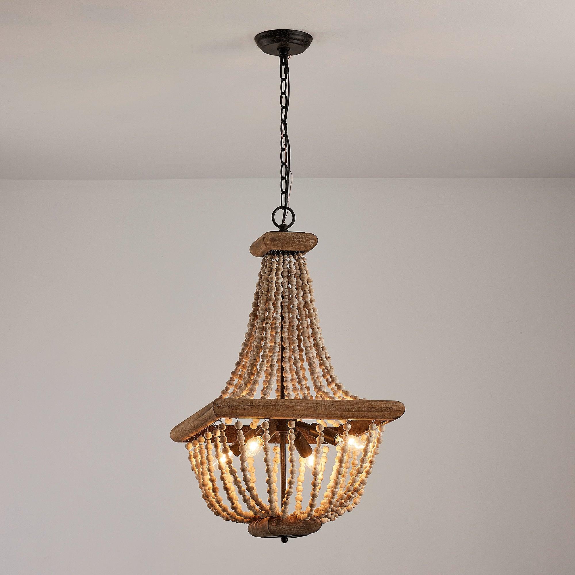 Aursorir Postmodern Luxury Wooden Metal Chandelier - Lamp Copper