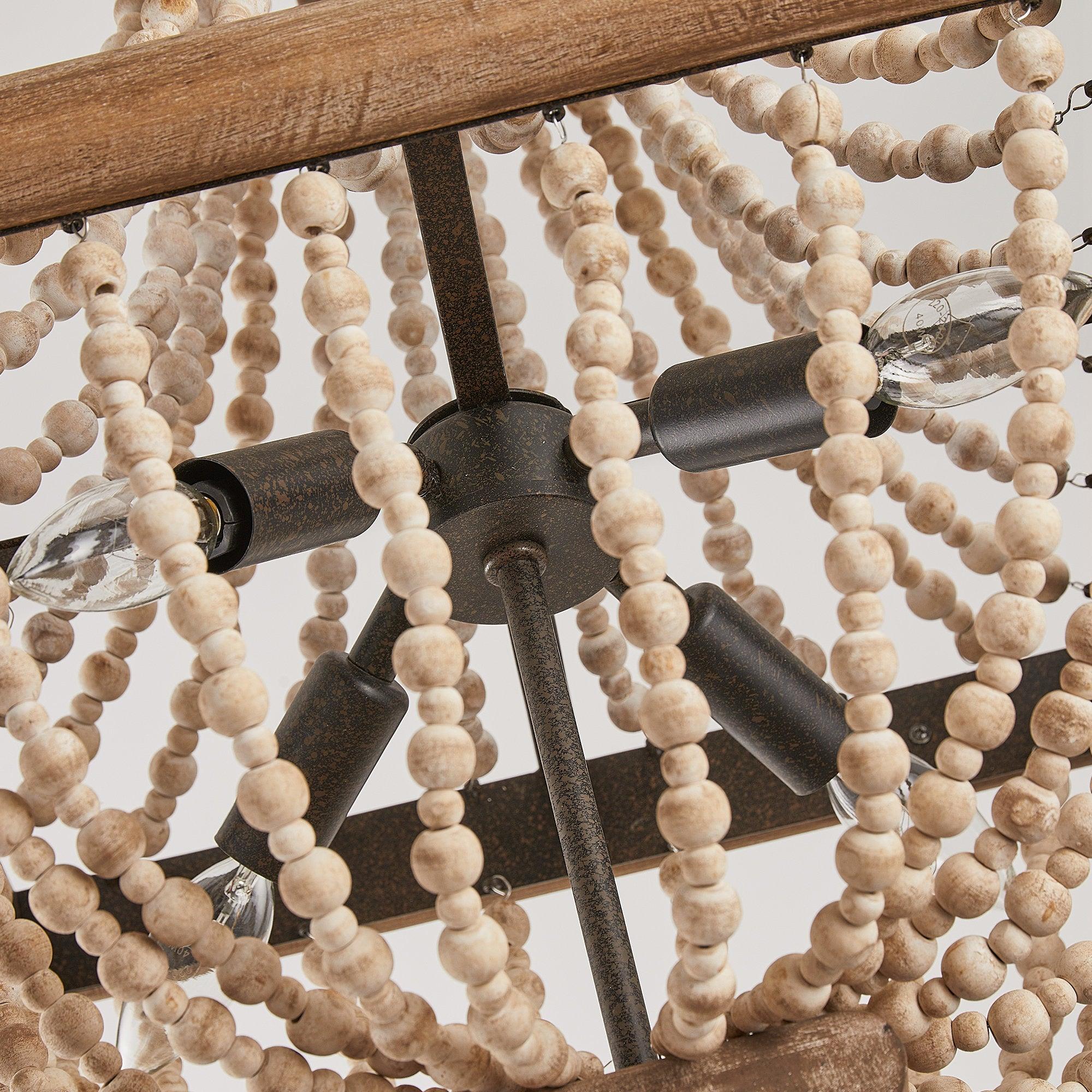 Aursorir Postmodern Luxury Wooden Metal Chandelier - Lamp Copper