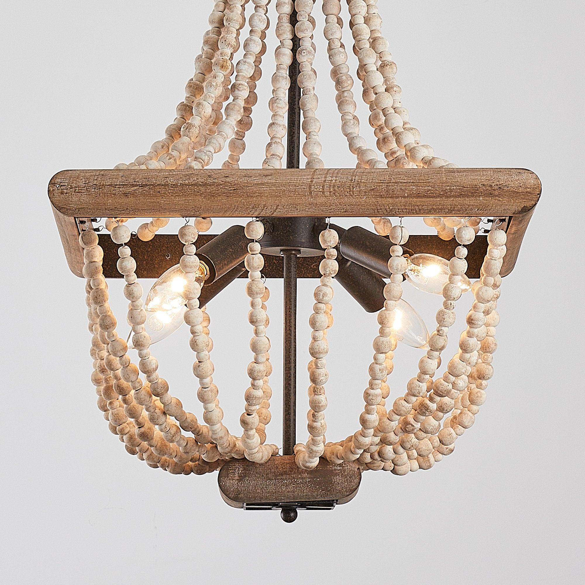 Aursorir Postmodern Luxury Wooden Metal Chandelier - Lamp Copper