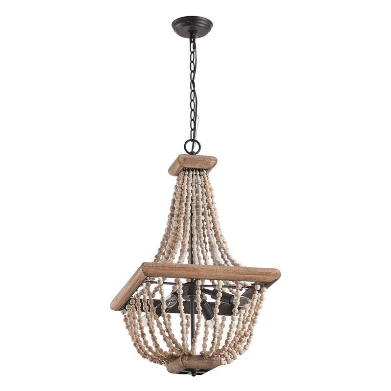 Aursorir Postmodern Luxury Wooden Metal Chandelier - Lamp Copper