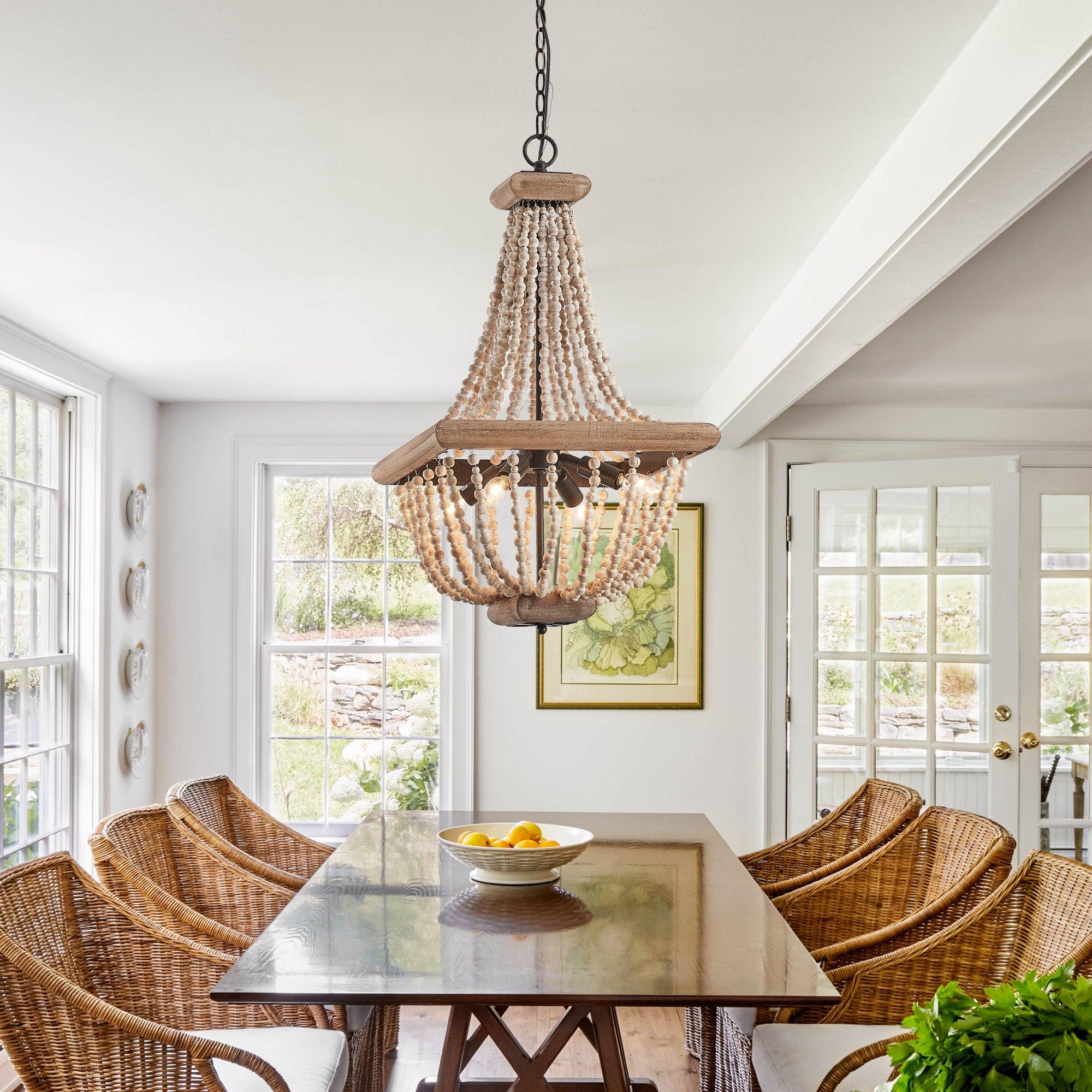 Aursorir Postmodern Luxury Wooden Metal Chandelier - Lamp Copper