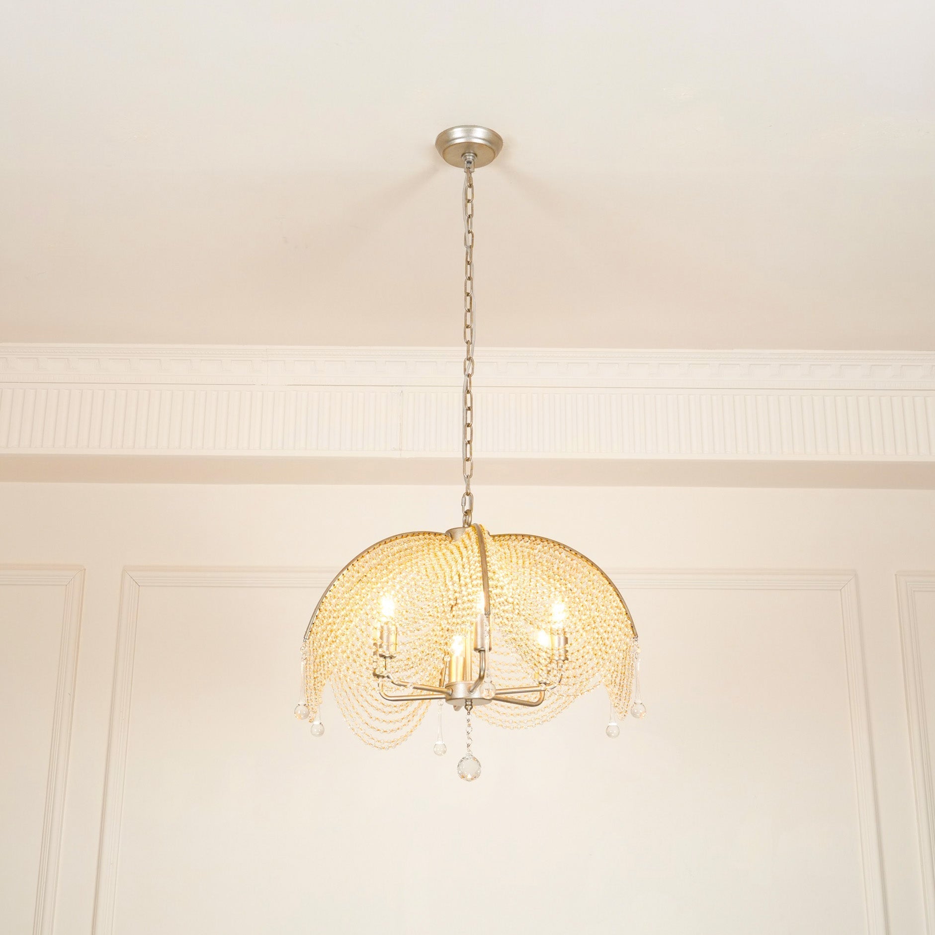 Ulsilus Elegance Style Beads Crystal Chandelier - Lamp Copper