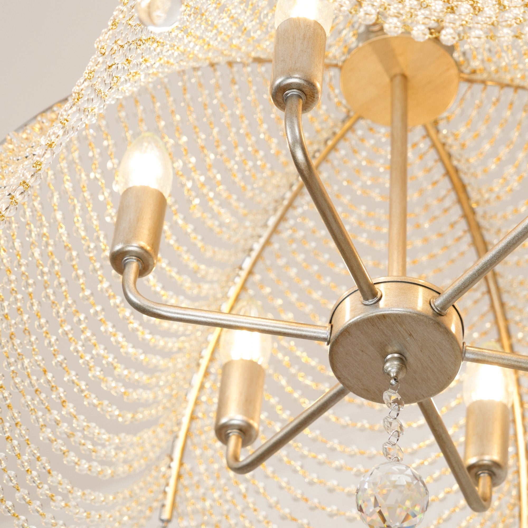 Ulsilus Elegance Style Beads Crystal Chandelier - Lamp Copper