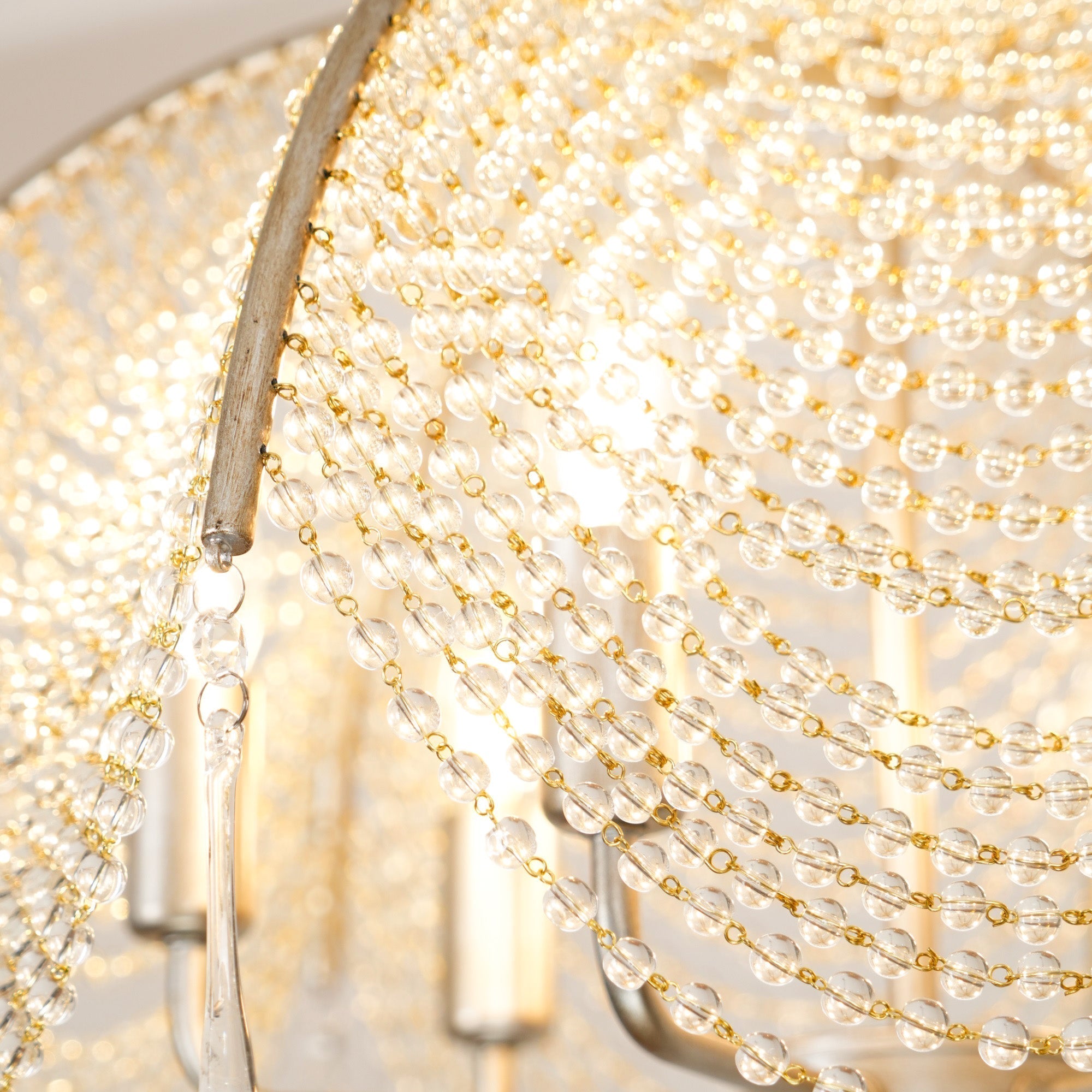 Ulsilus Elegance Style Beads Crystal Chandelier - Lamp Copper