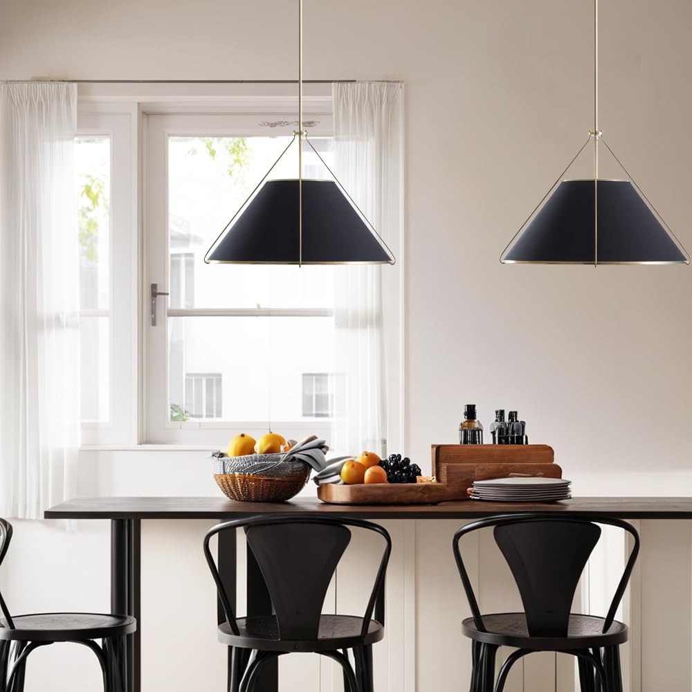 Voloraris Vintage Industrial Conical Fabric Pendant Lamp - Lamp Copper