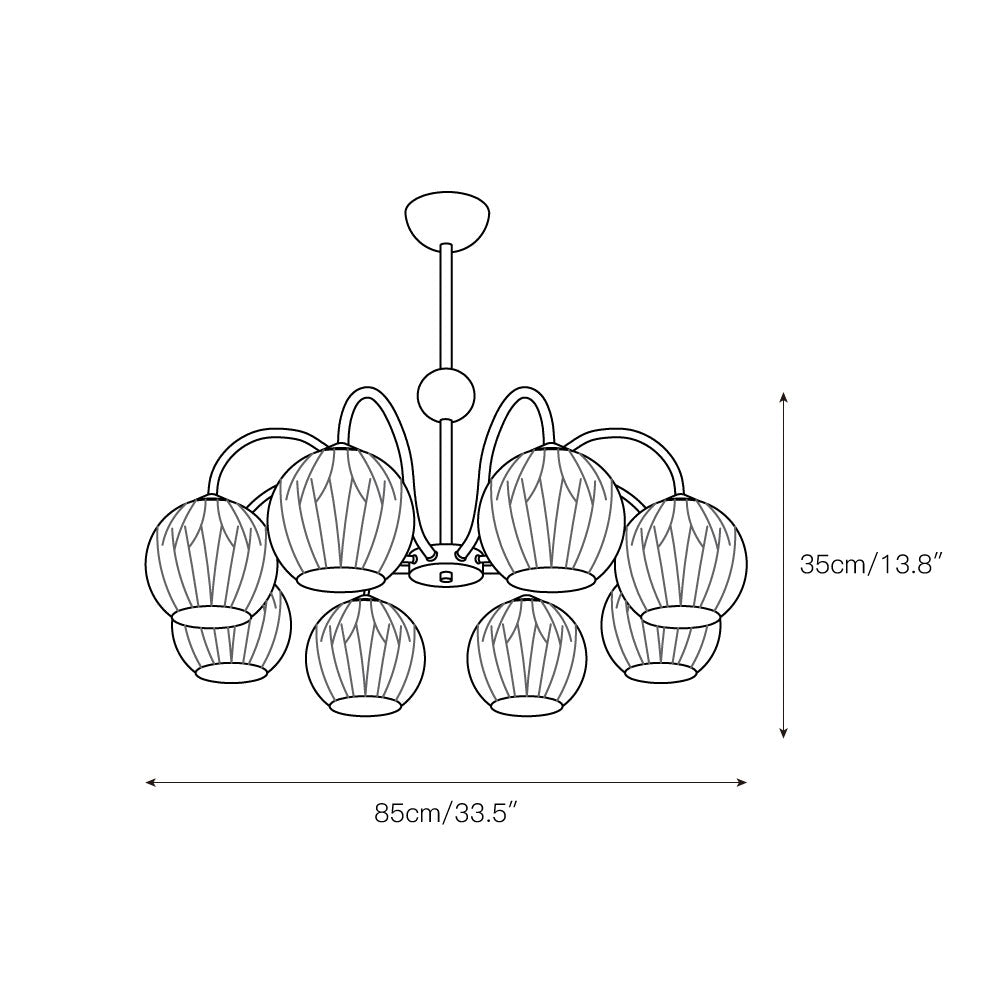 Unoryra Individual Creativity Metal Glass Chandelier - Lamp Copper