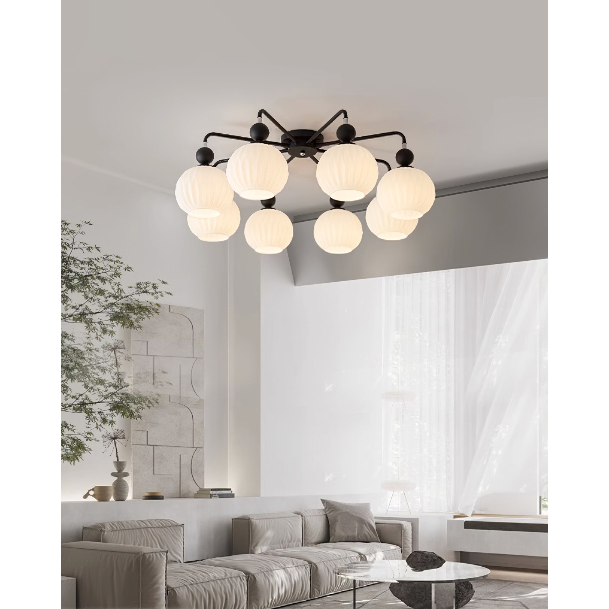 Elveneth Individual Creativity Metal Glass Ceiling Lamp - Lamp Copper