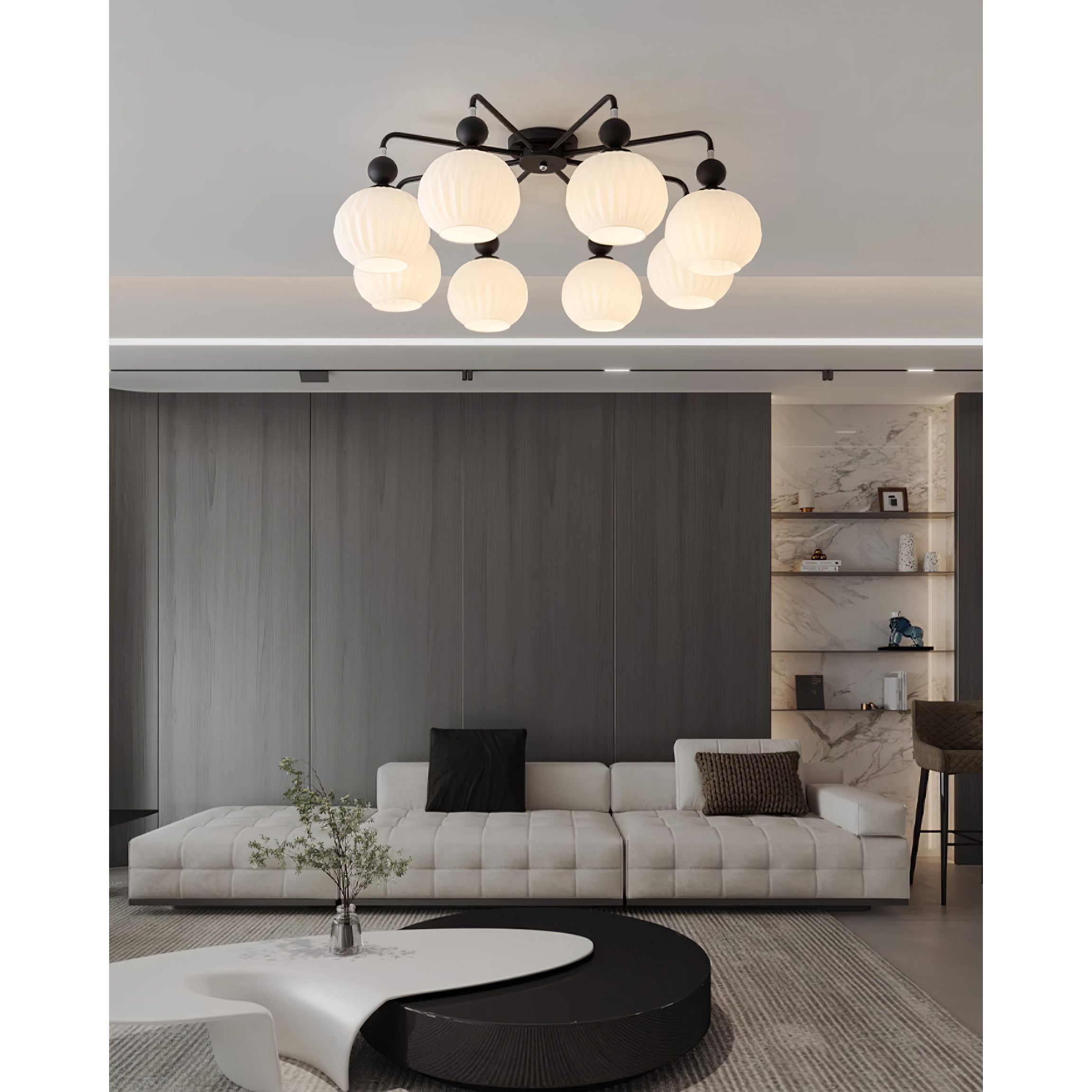 Elveneth Individual Creativity Metal Glass Ceiling Lamp - Lamp Copper