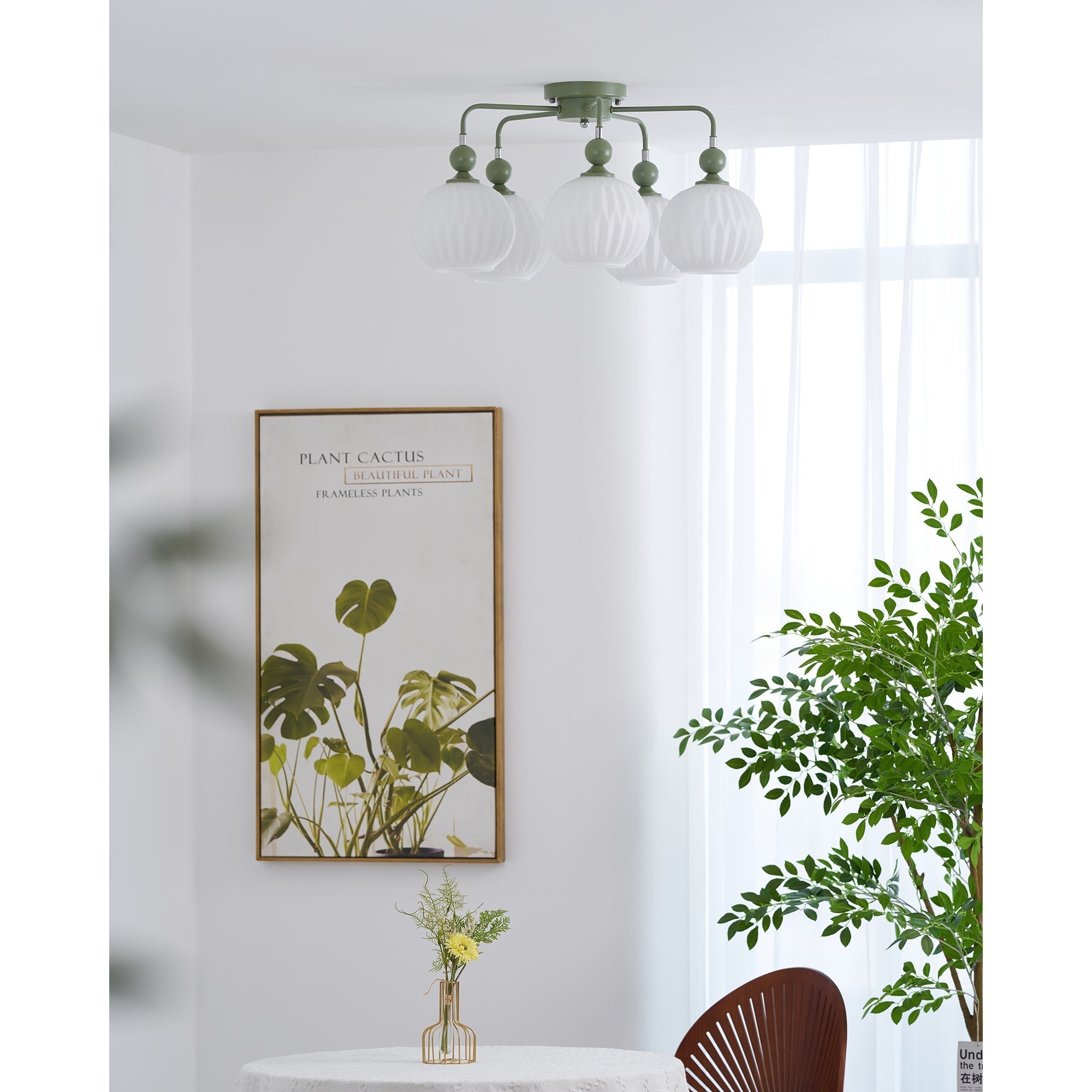 Elveneth Individual Creativity Metal Glass Ceiling Lamp - Lamp Copper