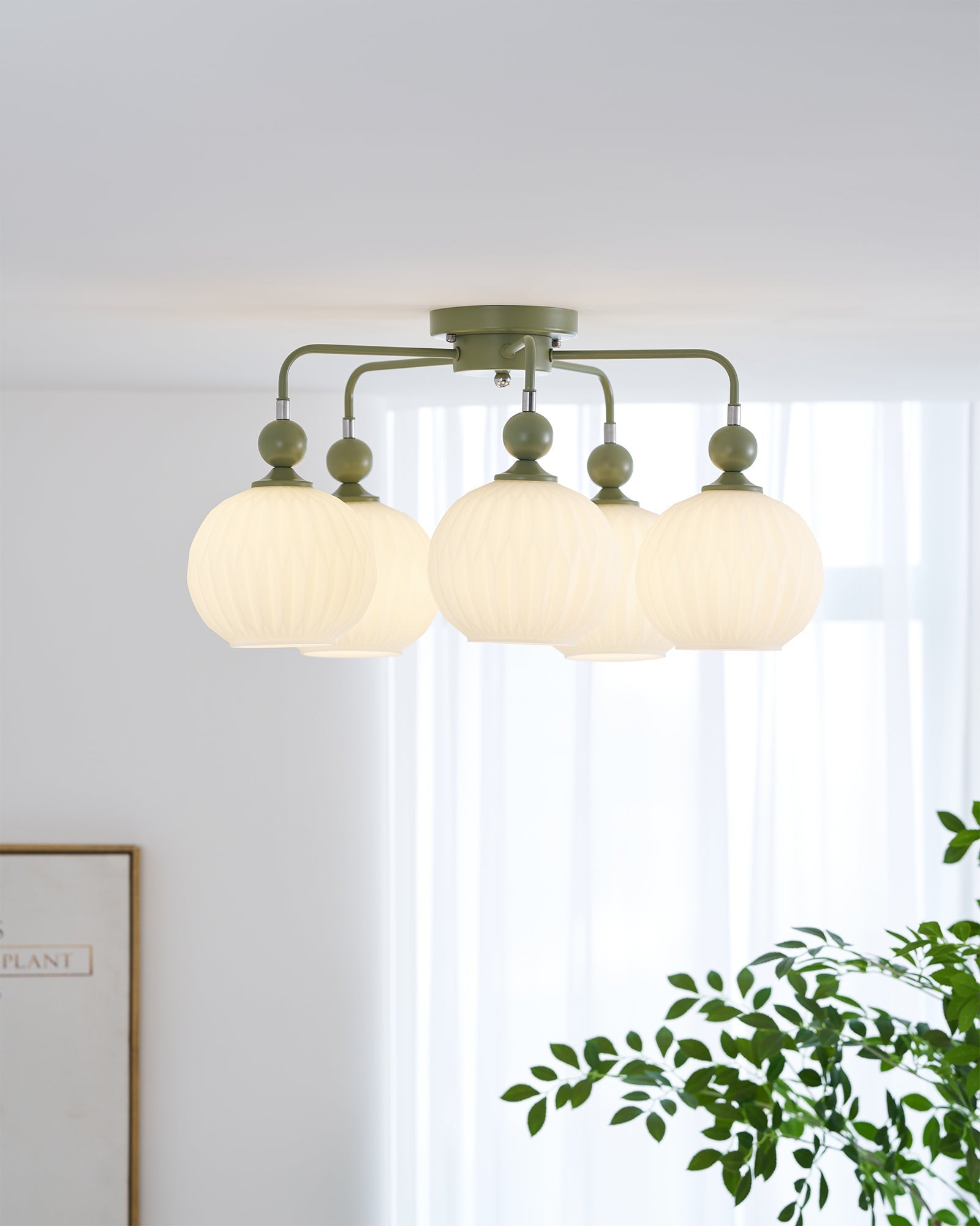 Elveneth Individual Creativity Metal Glass Ceiling Lamp - Lamp Copper