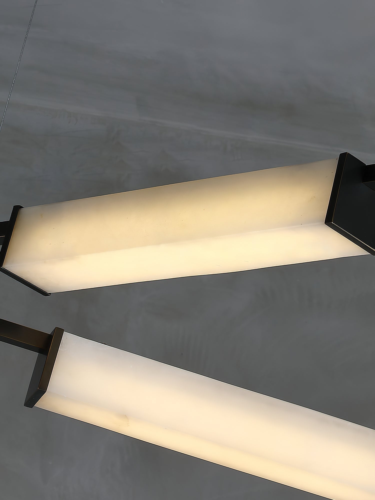 Arsorara Modern Minimalist Brass Alabaster Chandelier - Lamp Copper