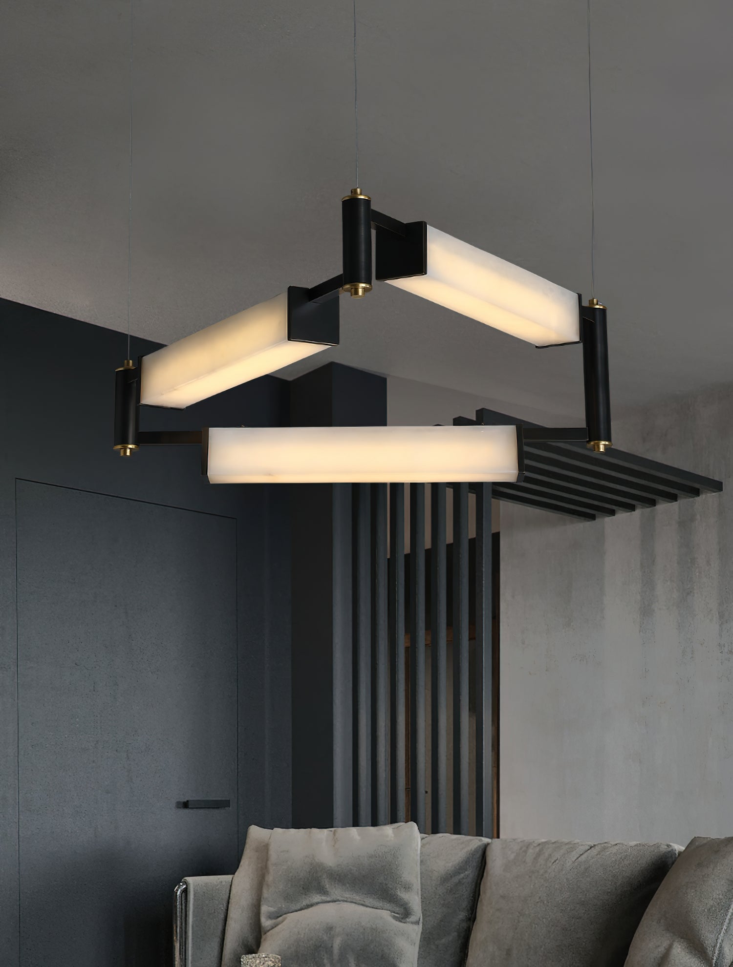 Arsorara Modern Minimalist Brass Alabaster Chandelier - Lamp Copper