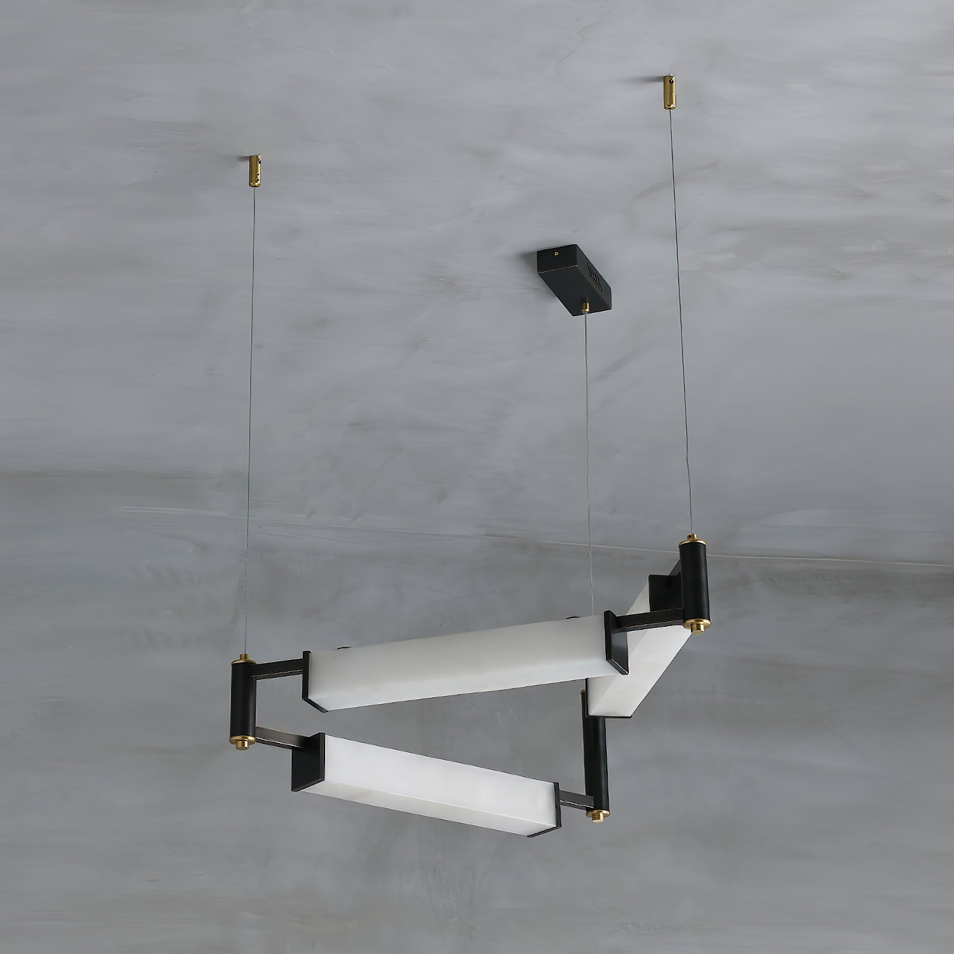 Arsorara Modern Minimalist Brass Alabaster Chandelier - Lamp Copper