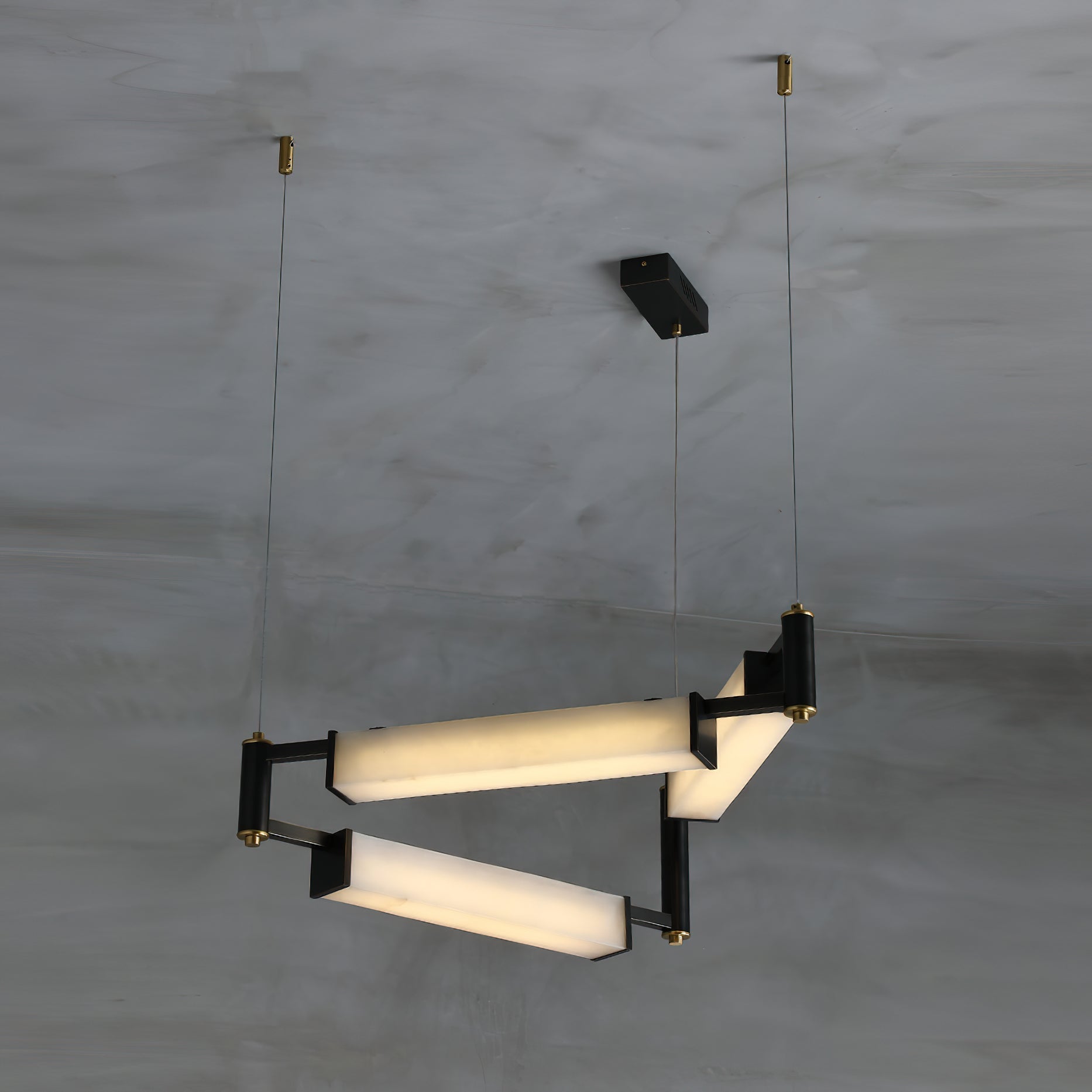 Arsorara Modern Minimalist Brass Alabaster Chandelier - Lamp Copper
