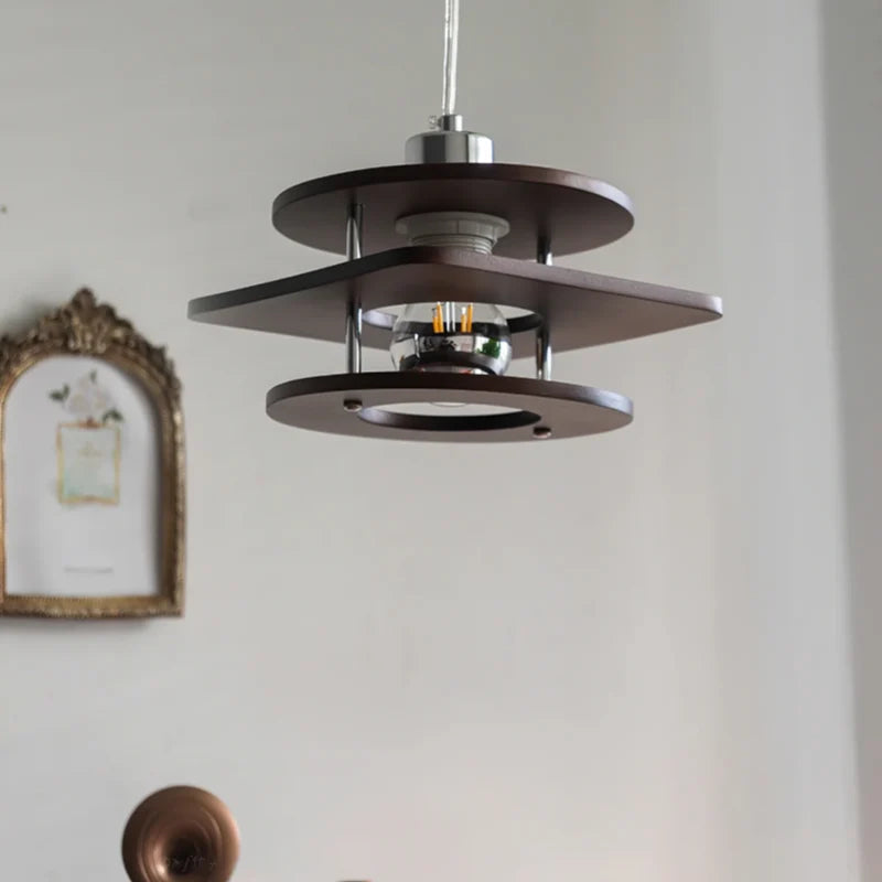 Valentina Vintage LED Suspension Métal Noyer Salle à Manger - Neutralighting
