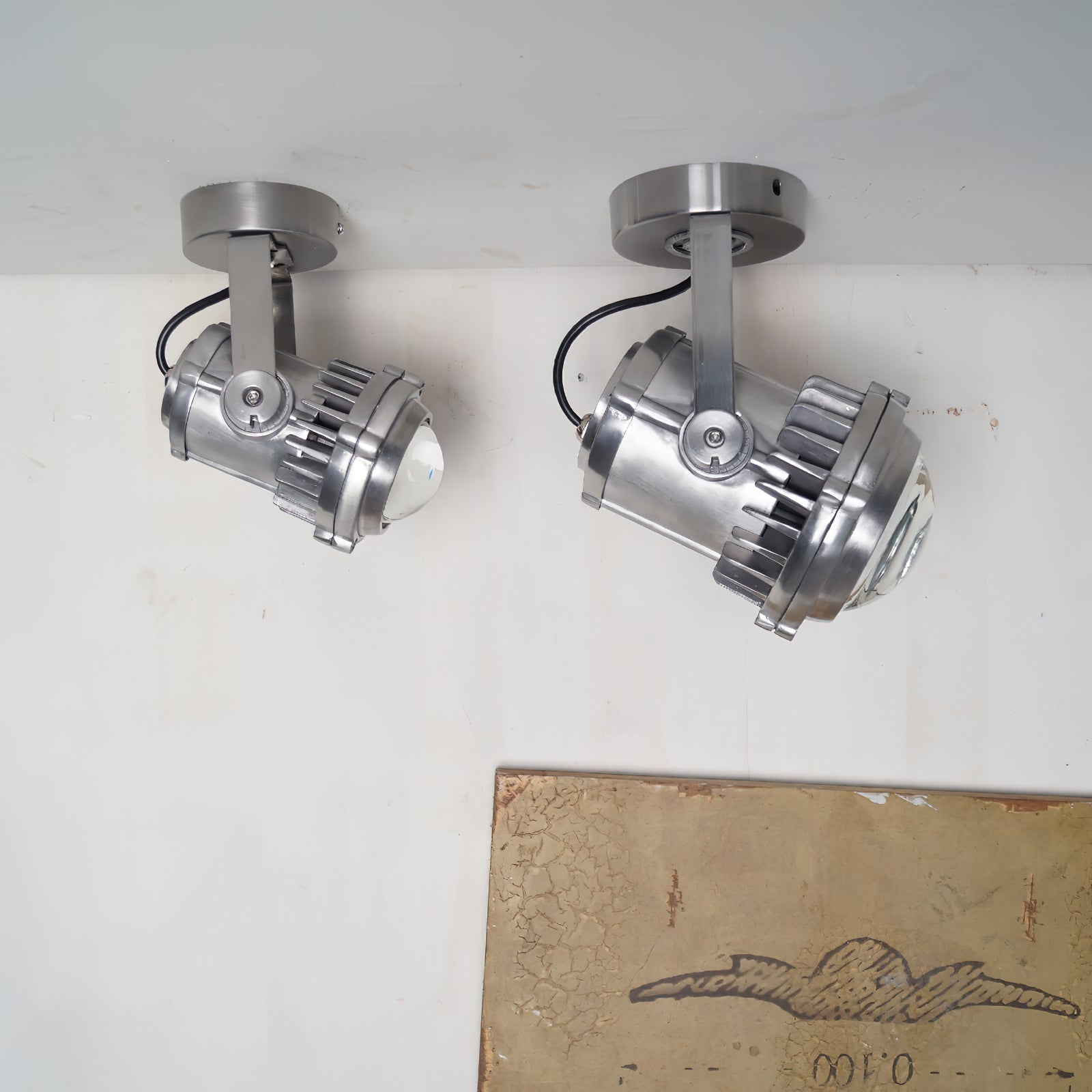 Ivinan Retro Industrial Metal Glass Spotlight - Lamp Copper