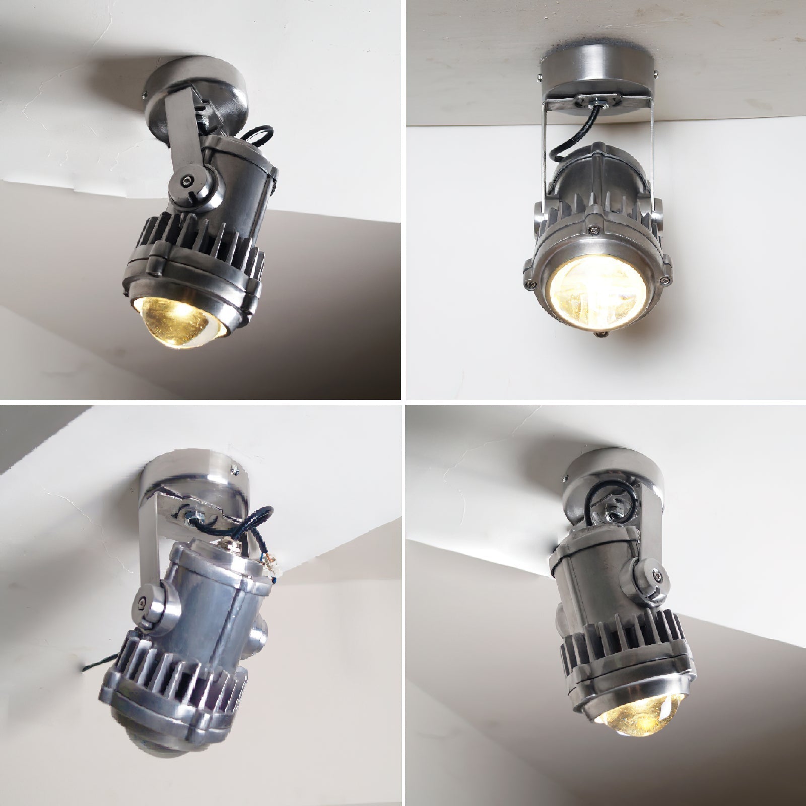 Ivinan Retro Industrial Metal Glass Spotlight - Lamp Copper