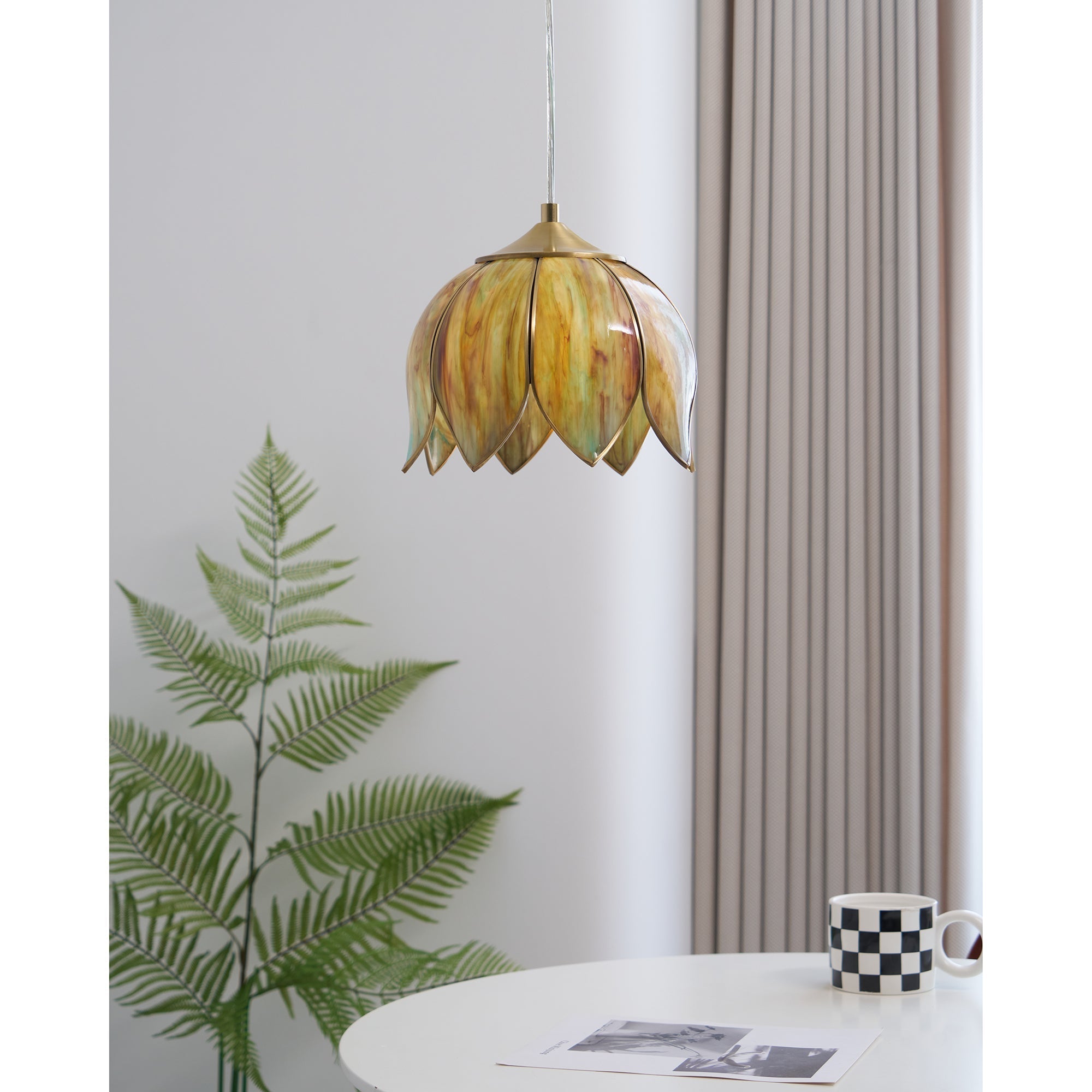 Eraeora Vintage Retro Metal Glass Pendant Lamp - Lamp Copper