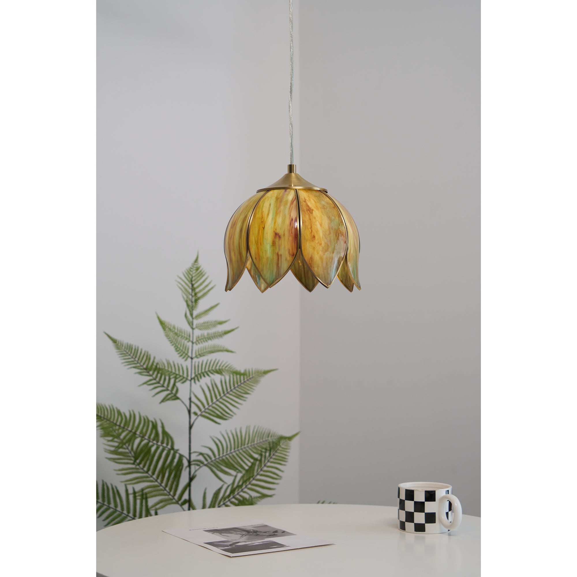 Eraeora Vintage Retro Metal Glass Pendant Lamp - Lamp Copper