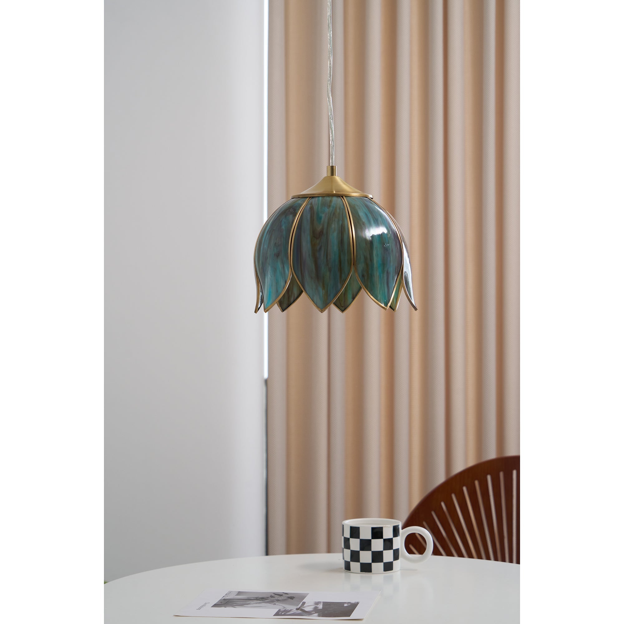 Eraeora Vintage Retro Metal Glass Pendant Lamp - Lamp Copper