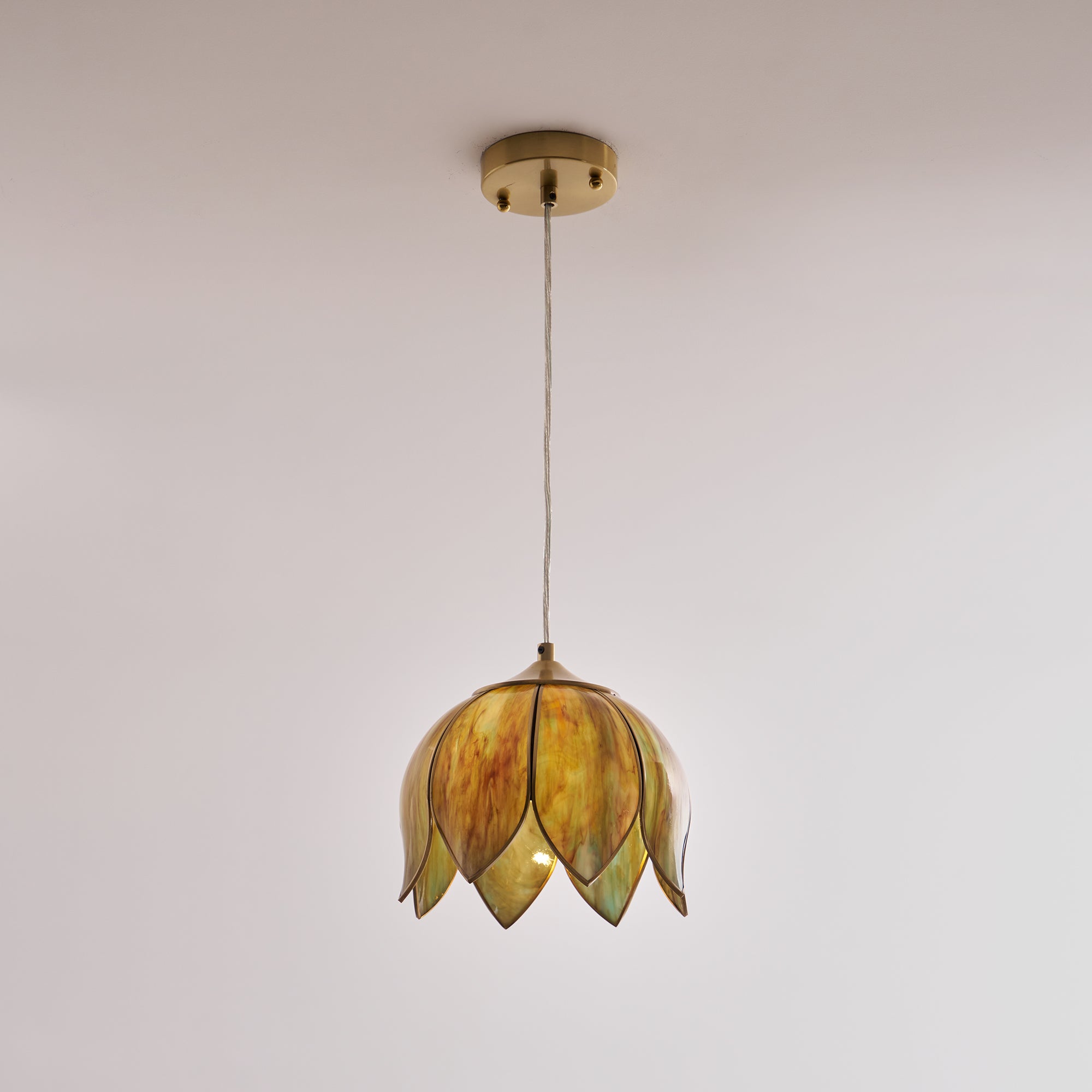 Eraeora Vintage Retro Metal Glass Pendant Lamp - Lamp Copper