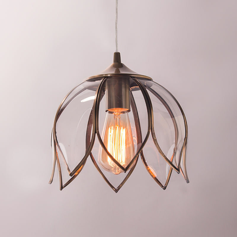 Eraeora Vintage Retro Metal Glass Pendant Lamp - Lamp Copper