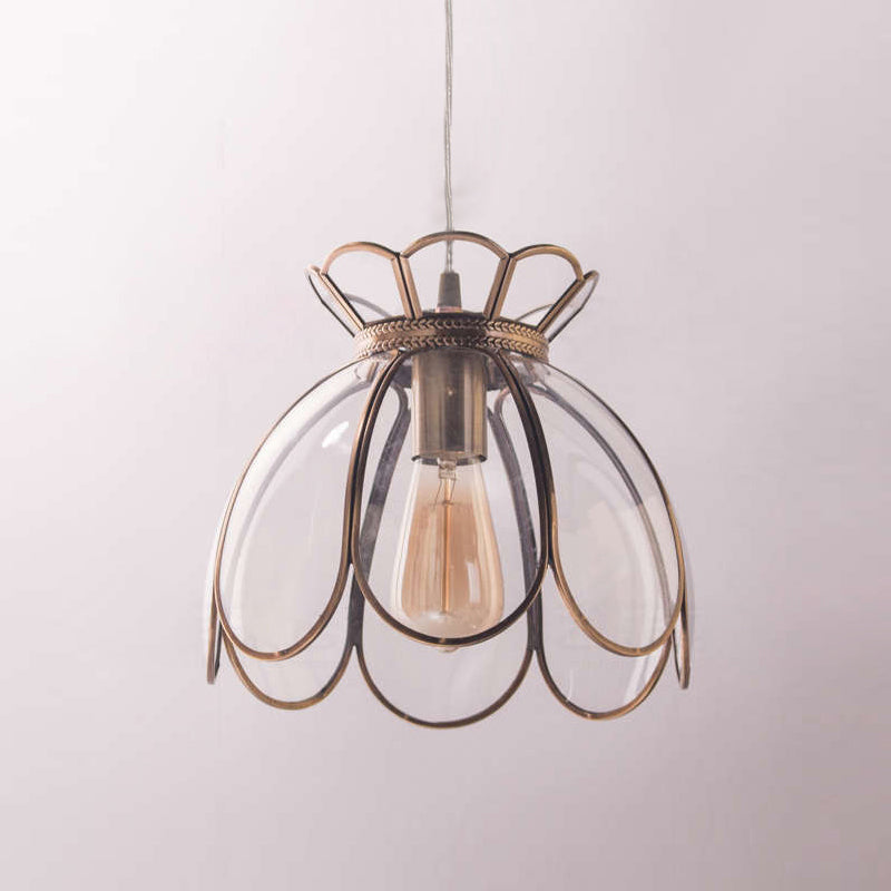 Eraeora Vintage Retro Metal Glass Pendant Lamp - Lamp Copper